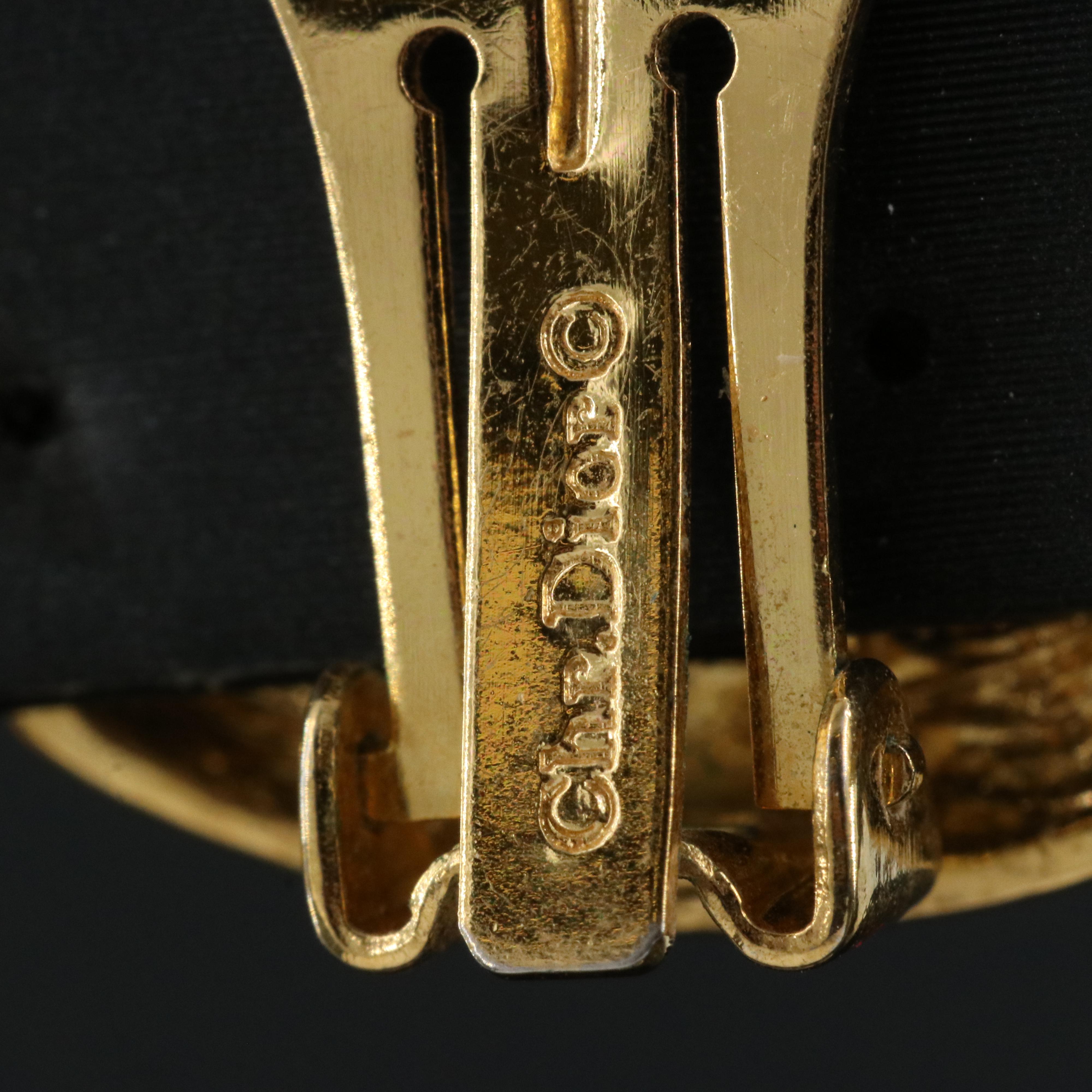 Christian Dior Earrings Including Rhinestone and Enamel