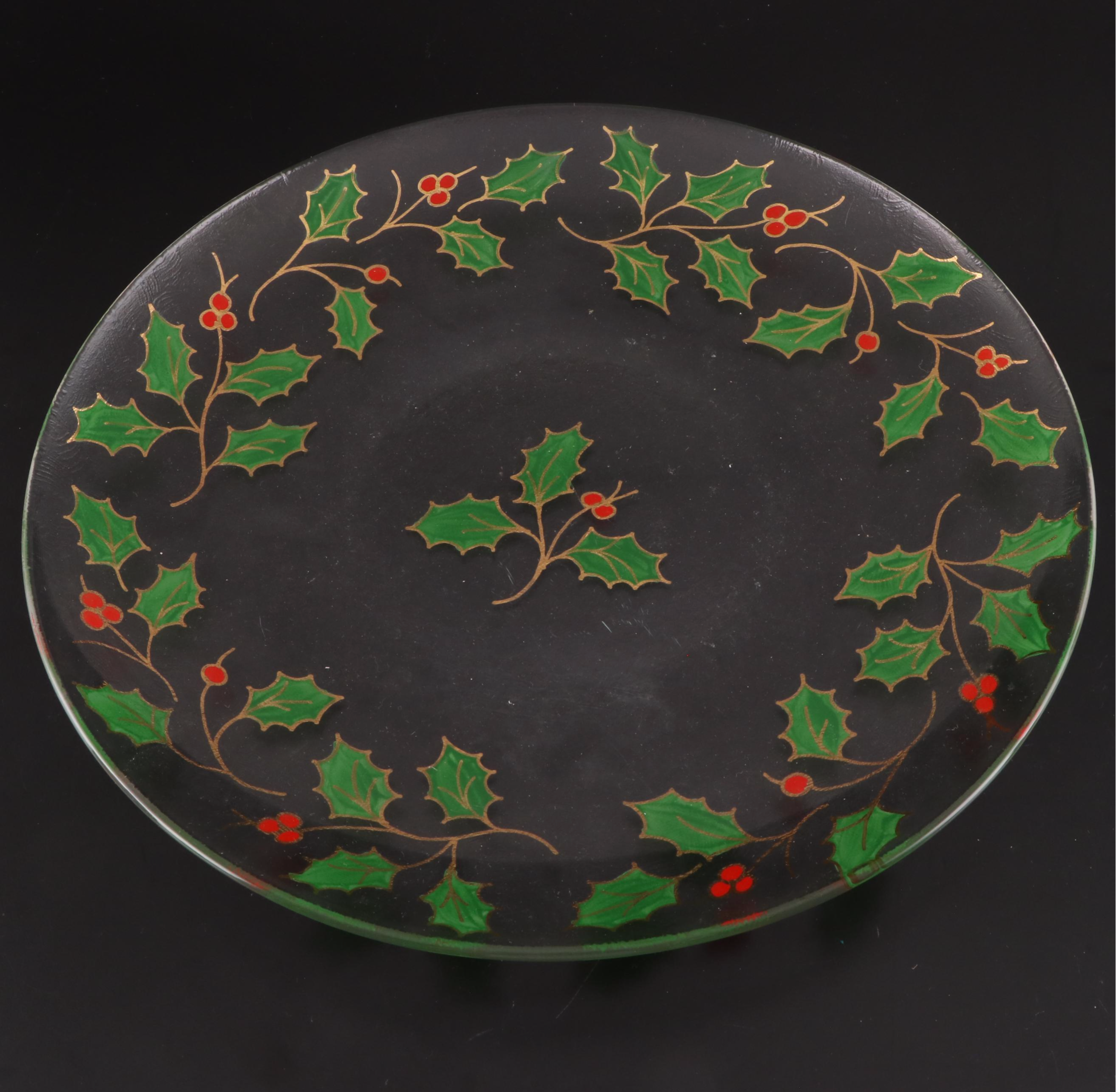 Franciscan Apple Pitcher, Holly Glass Platter, Lenox Christmas Teapot, More