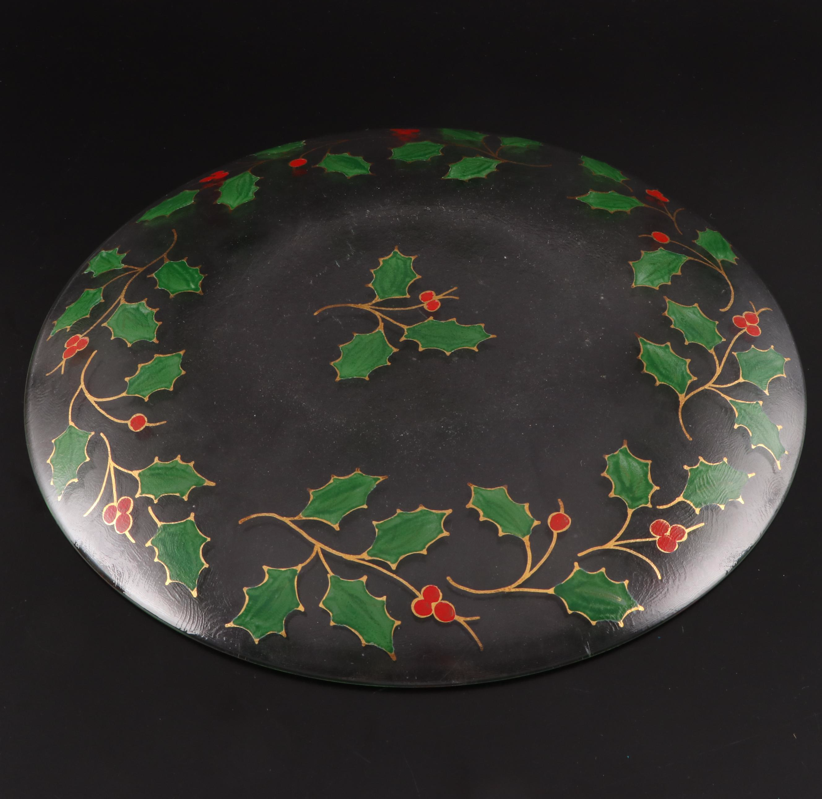 Franciscan Apple Pitcher, Holly Glass Platter, Lenox Christmas Teapot, More