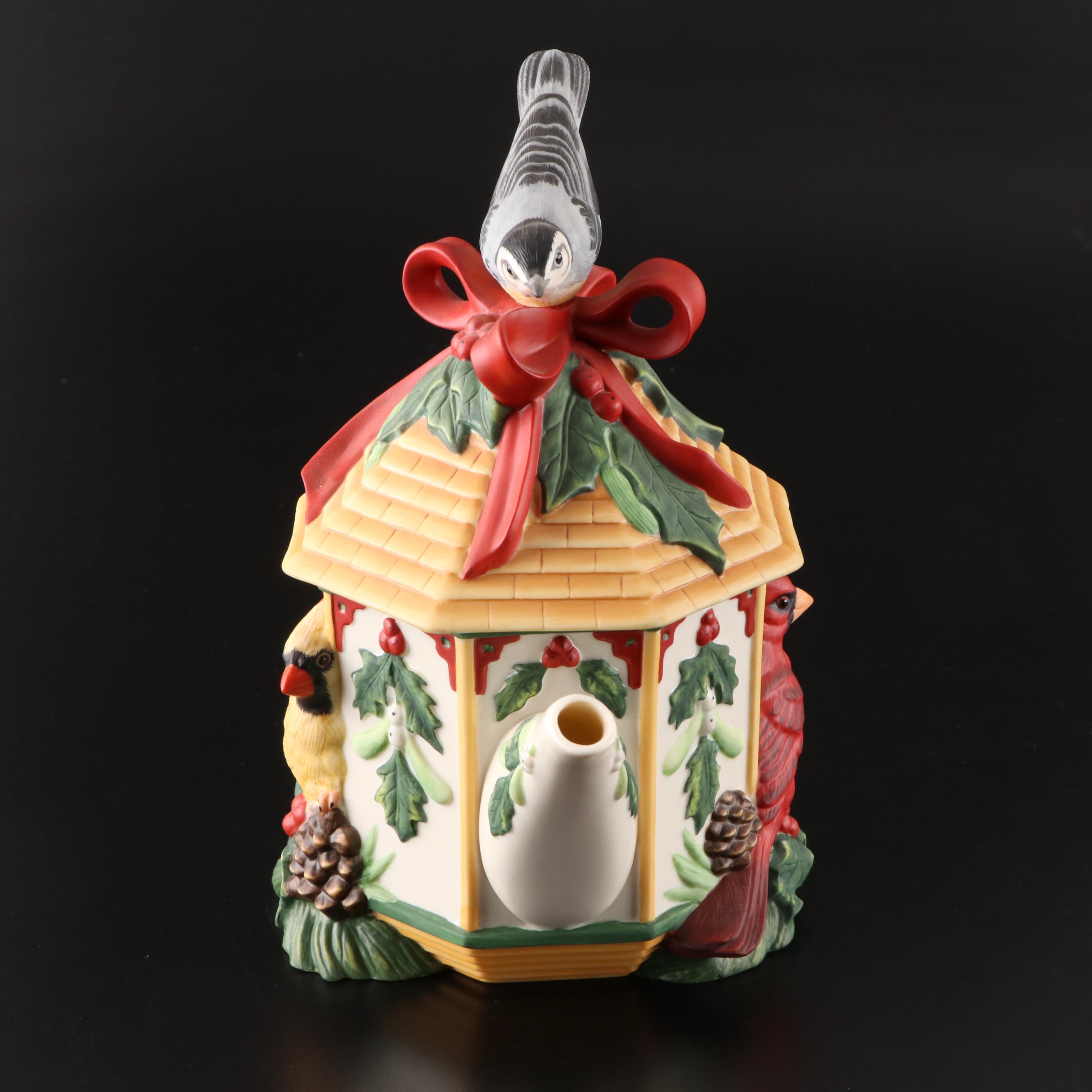 Franciscan Apple Pitcher, Holly Glass Platter, Lenox Christmas Teapot, More