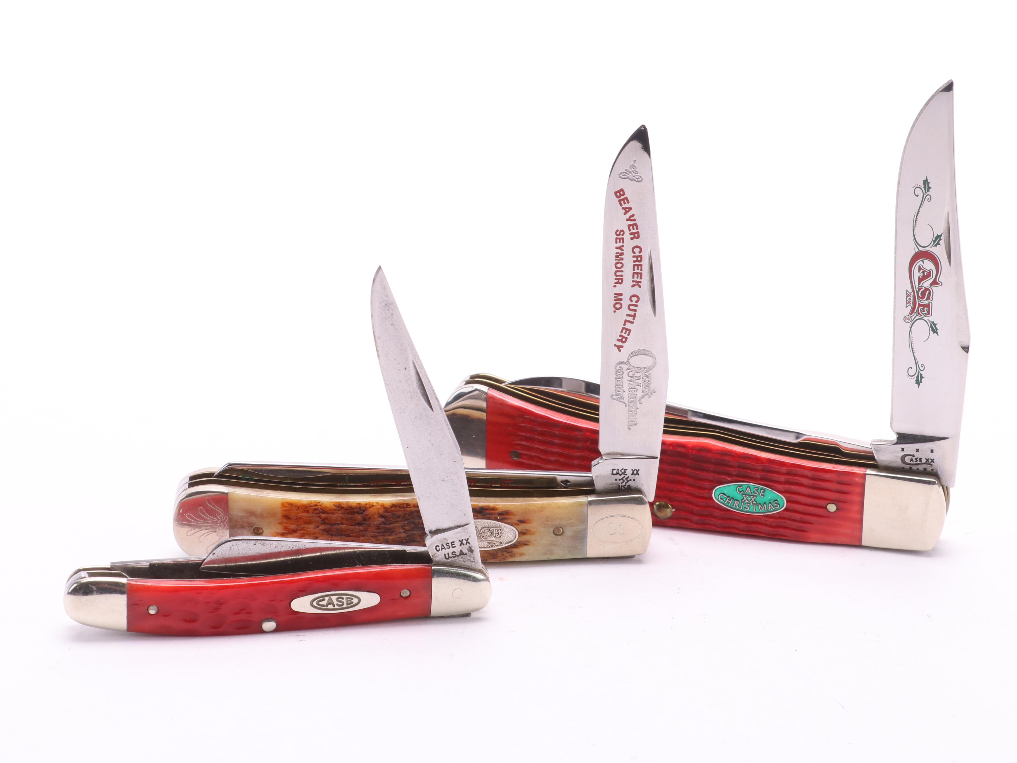 Collection of 10 Case® Folding Knives Including Christmas Edition