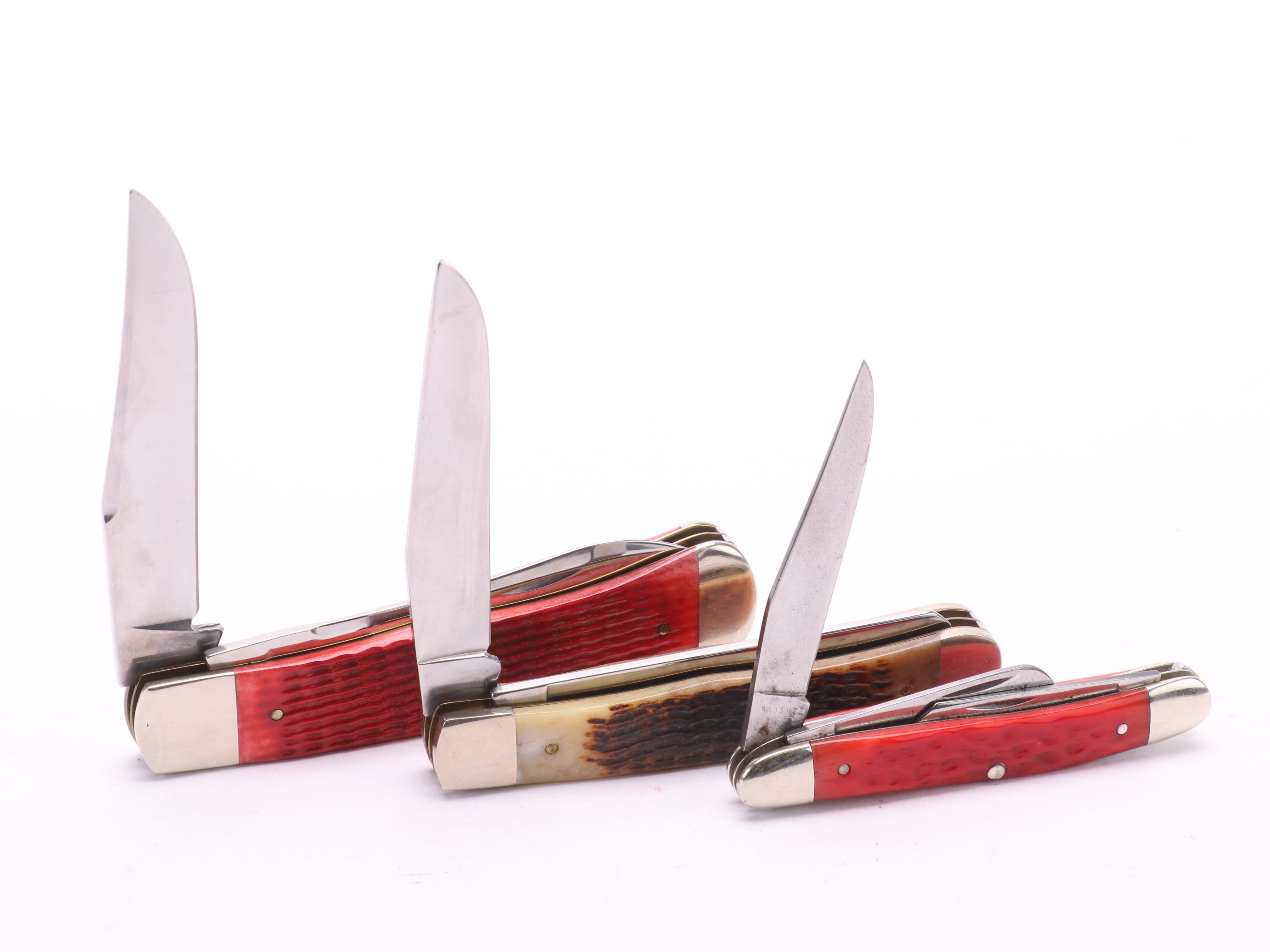 Collection of 10 Case® Folding Knives Including Christmas Edition