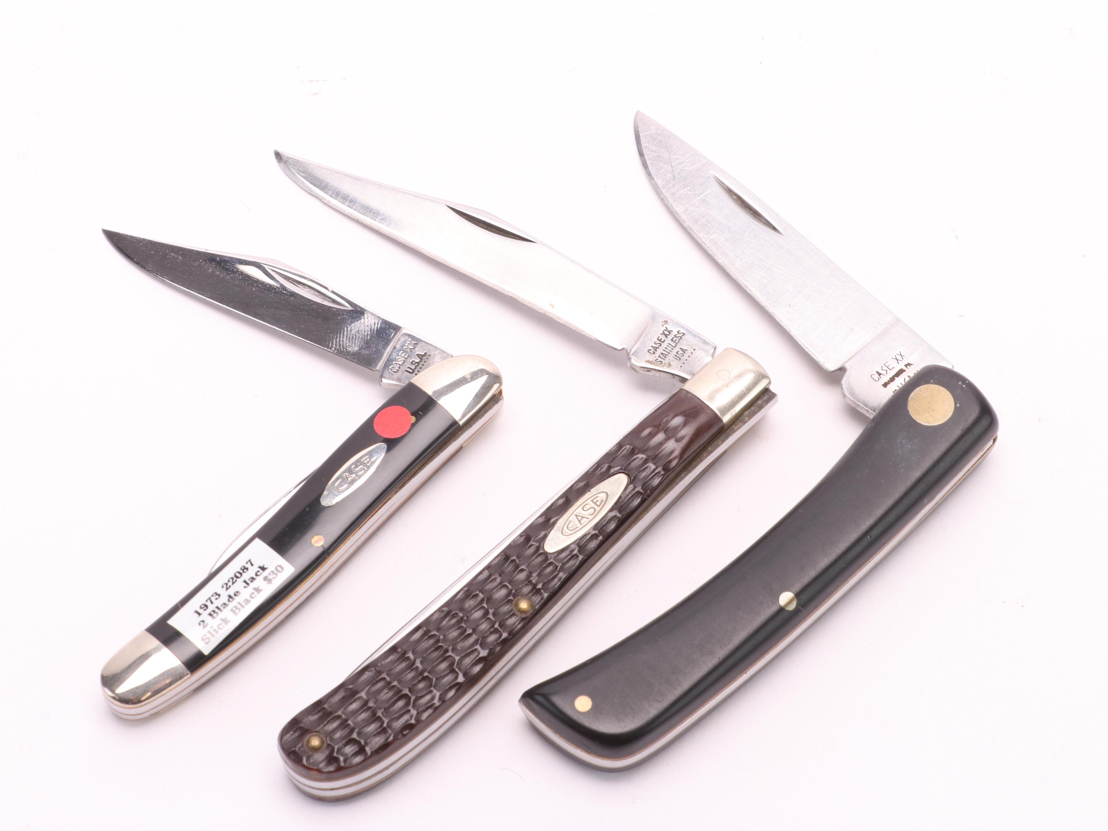 Collection of 10 Case® Folding Knives Including Christmas Edition