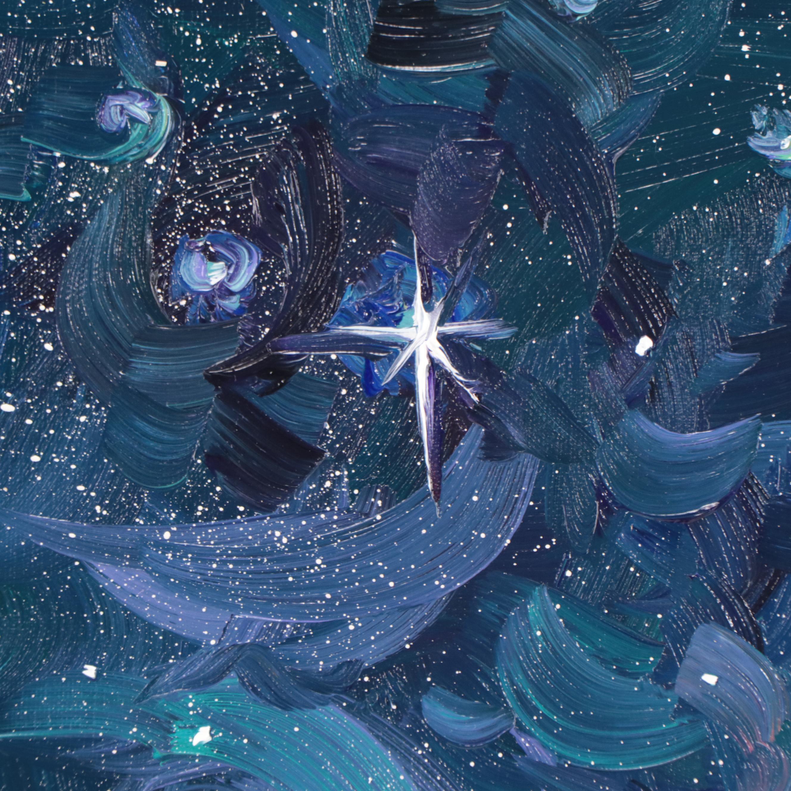 William Hawkins Landscape Oil Painting of Night Sky, 21st Century