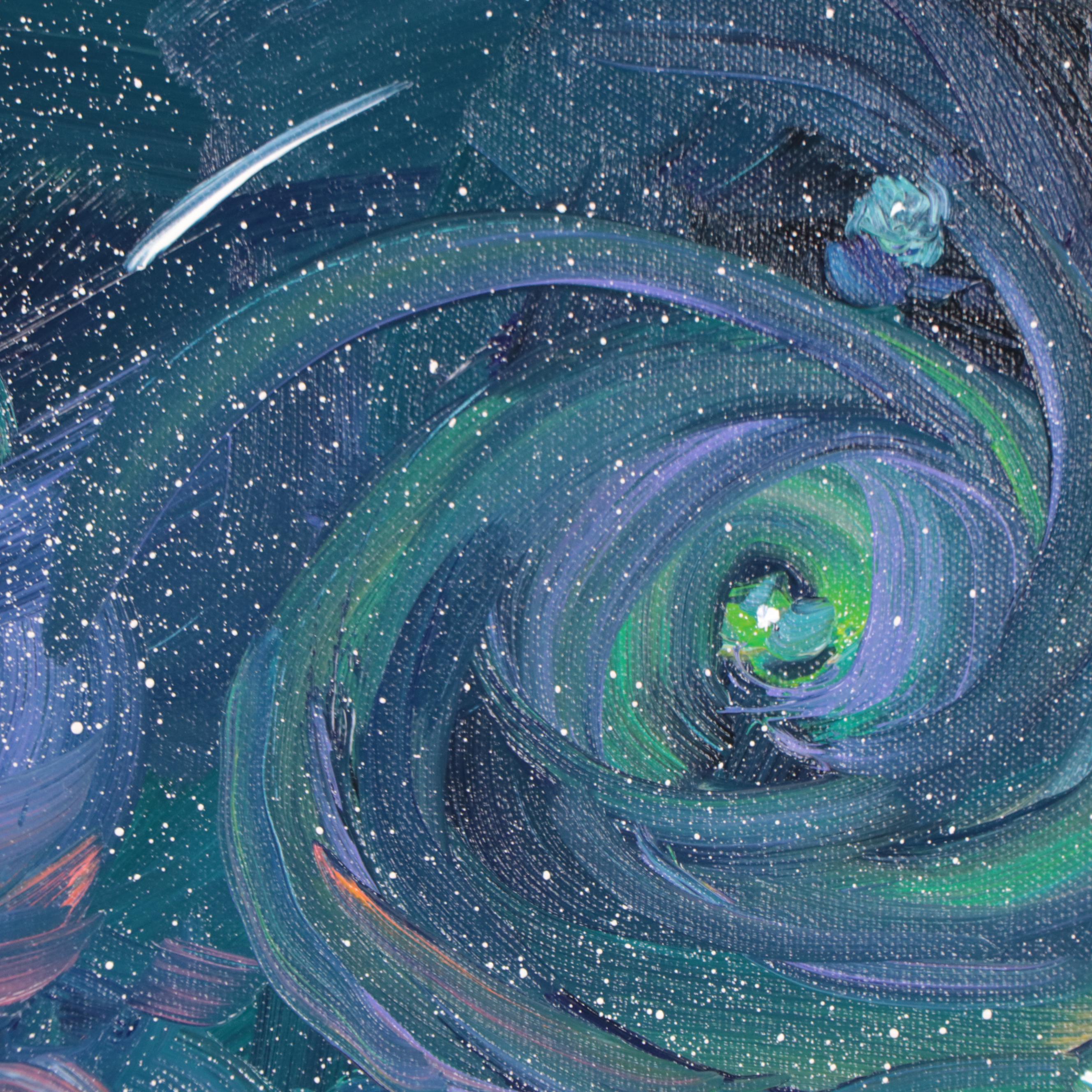 William Hawkins Landscape Oil Painting of Night Sky, 21st Century