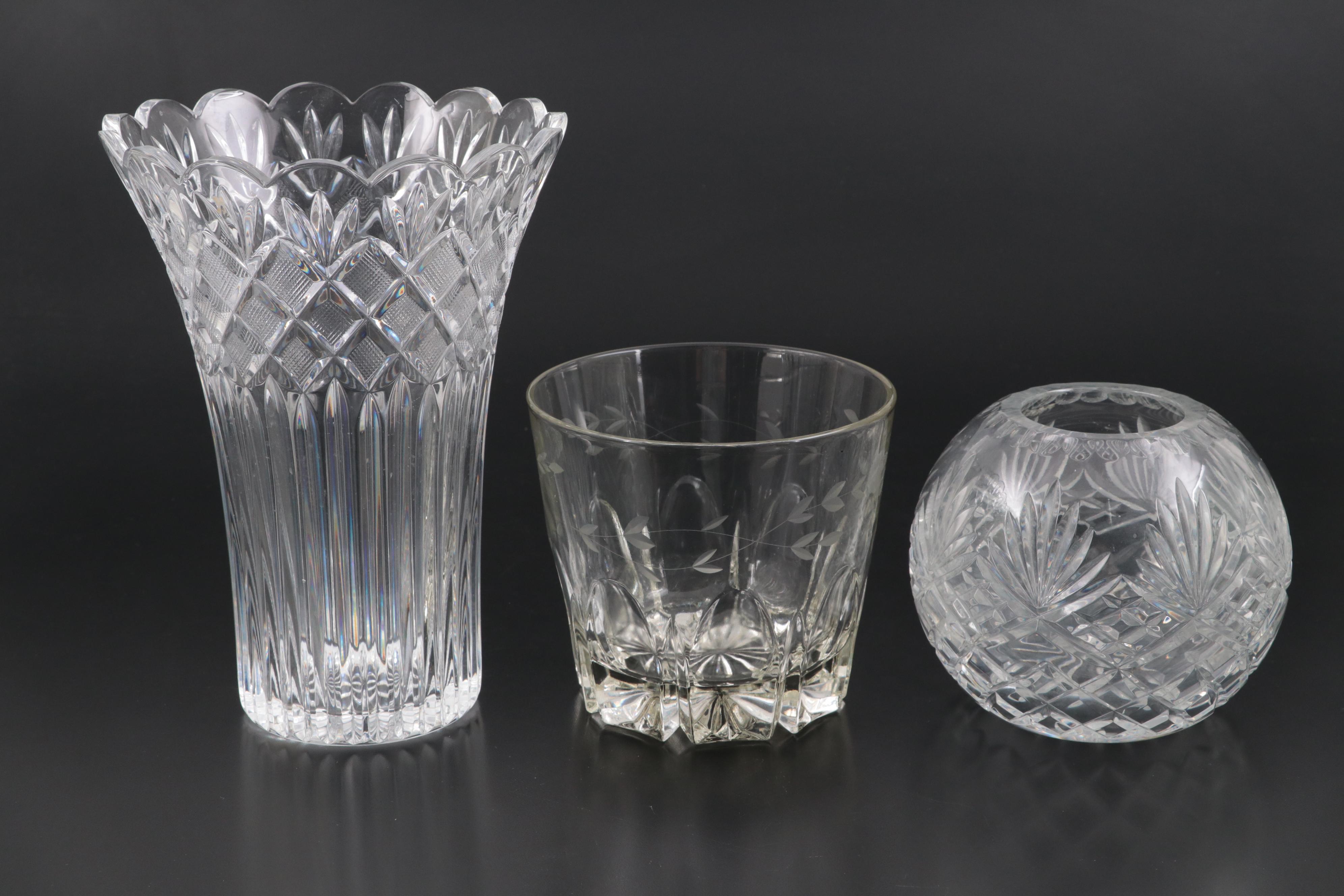 Waterford "Irish Lace" Crystal Vase with Other Ice Bucket and Rose Bowl