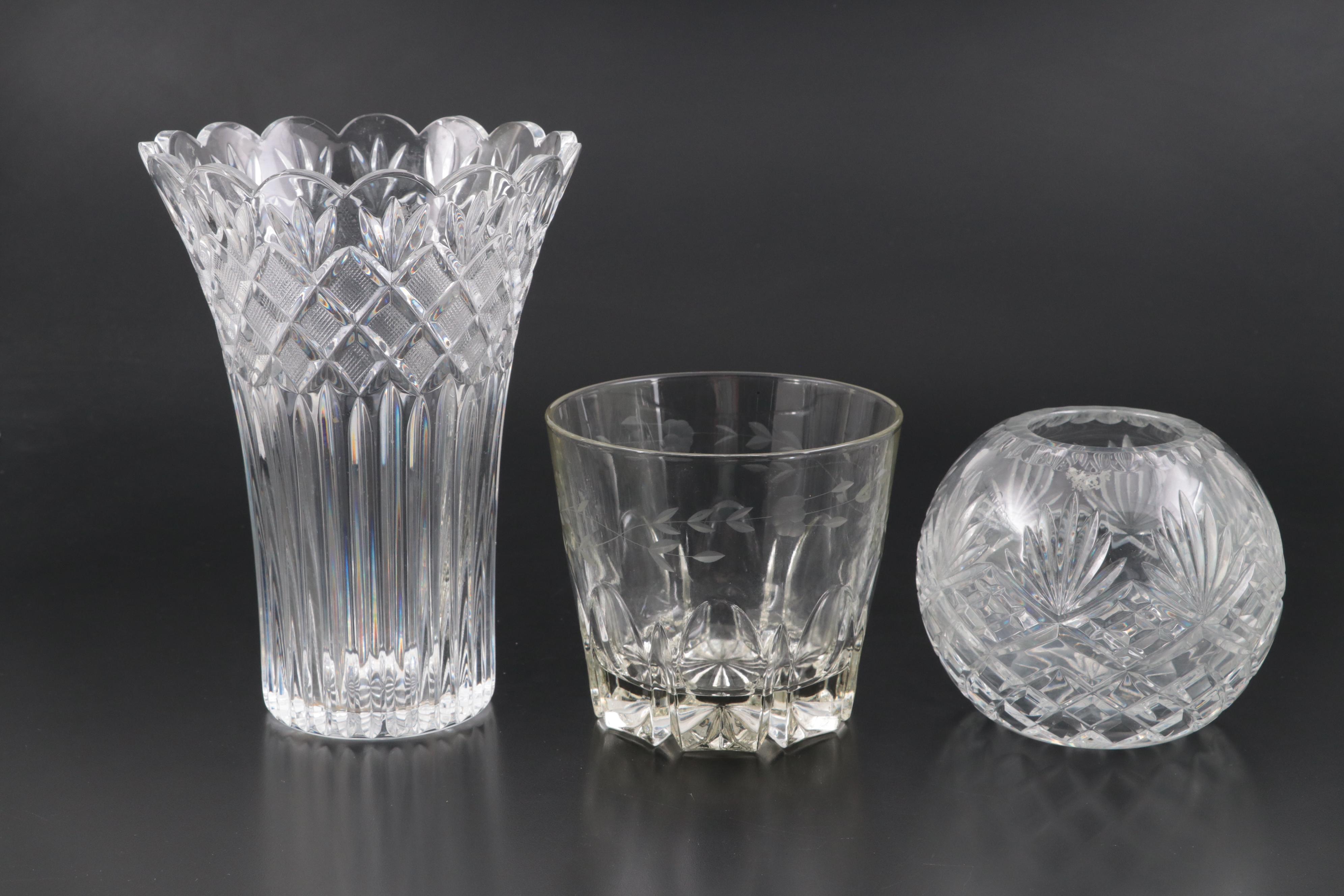 Waterford "Irish Lace" Crystal Vase with Other Ice Bucket and Rose Bowl