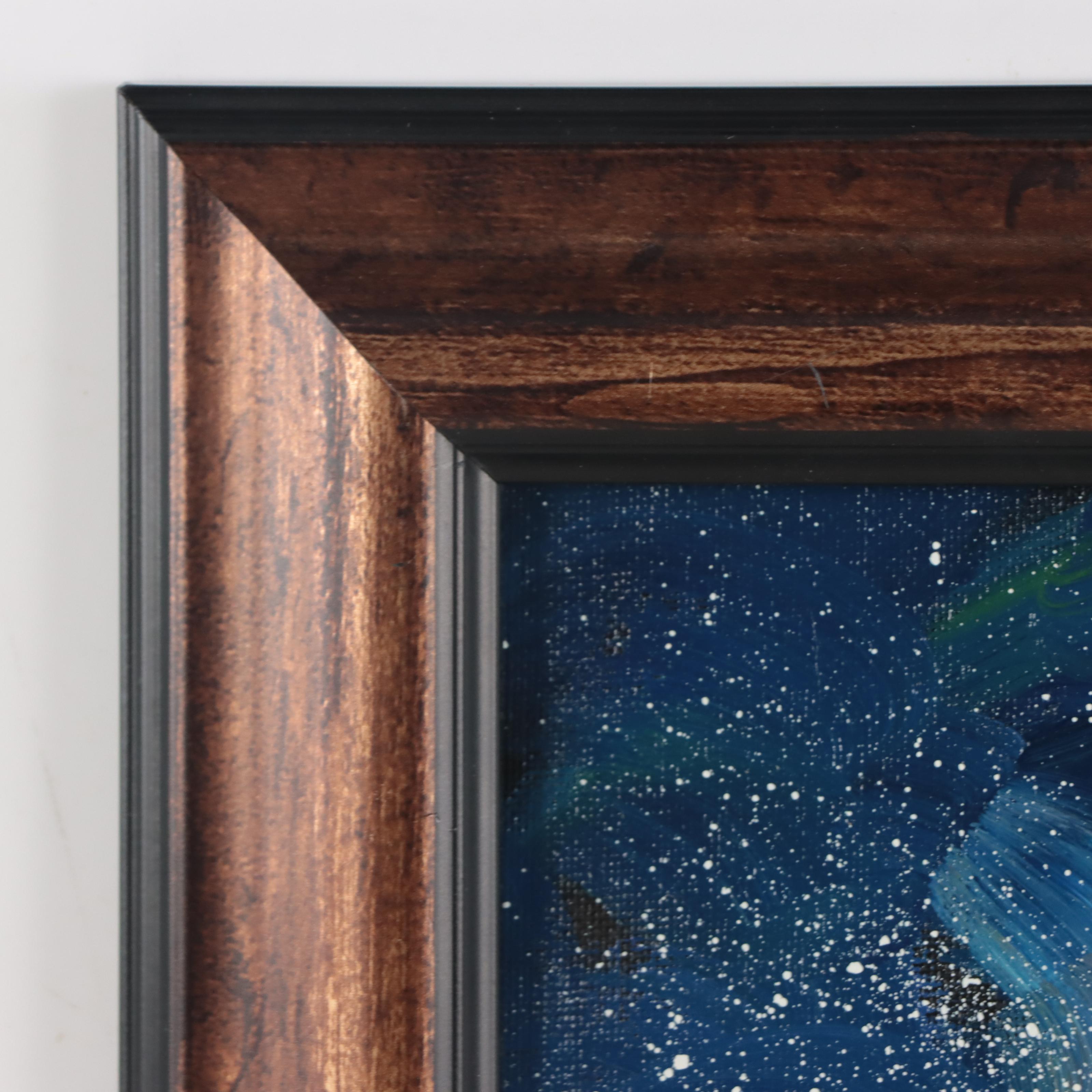 William Hawkins Landscape Oil Painting of Moonrise, 21st Century