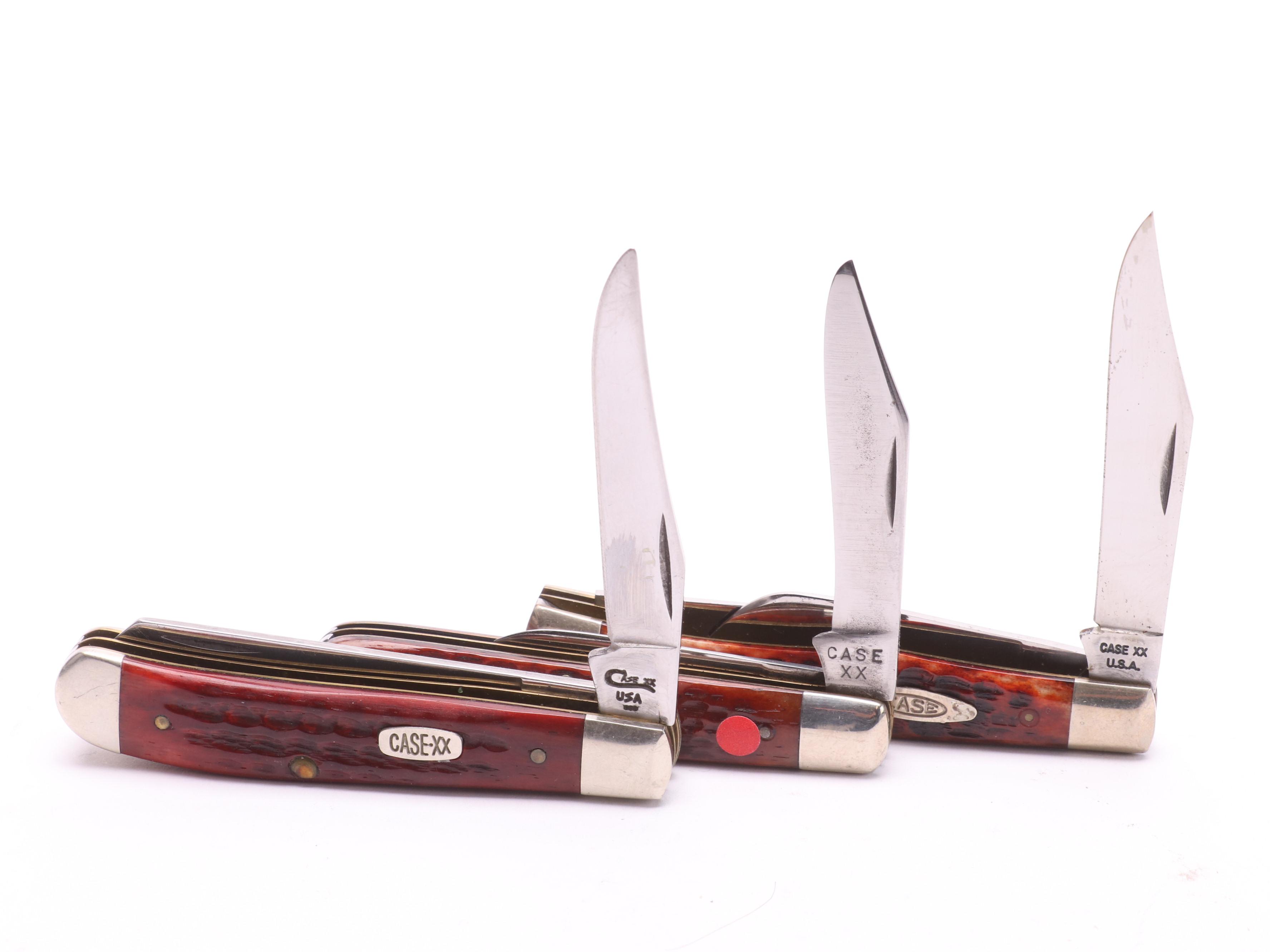 Collection of 10 Case® Folding Knives Including Case XX 6202 1/2