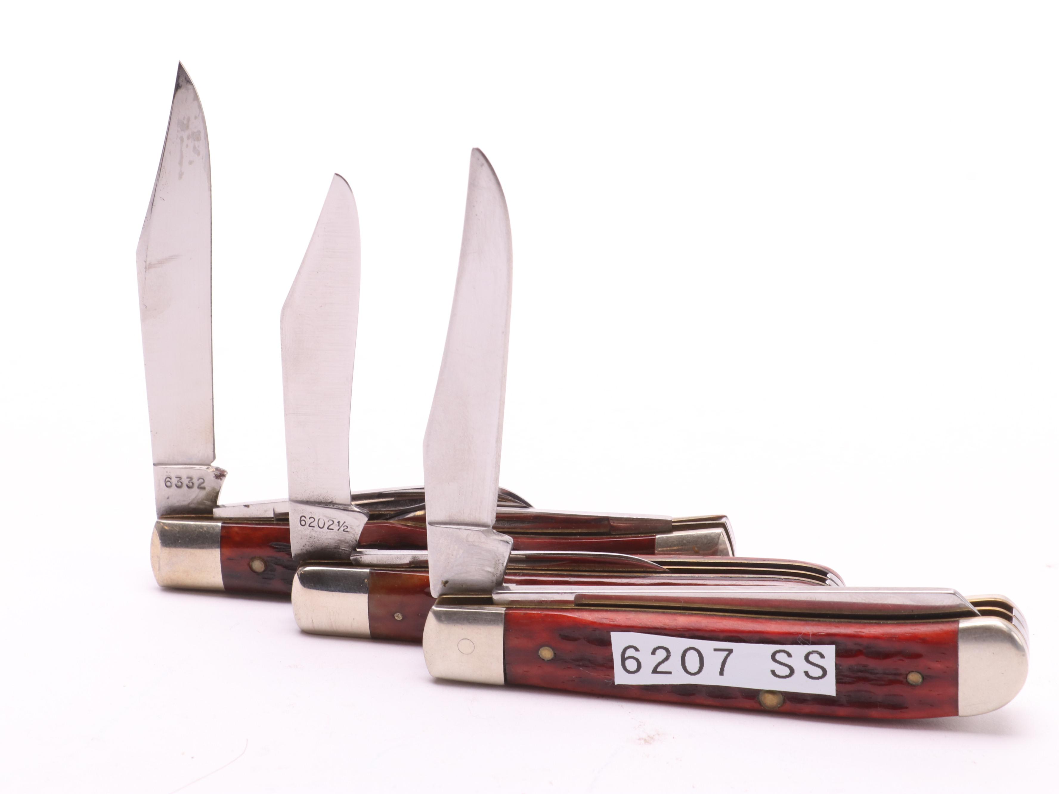 Collection of 10 Case® Folding Knives Including Case XX 6202 1/2