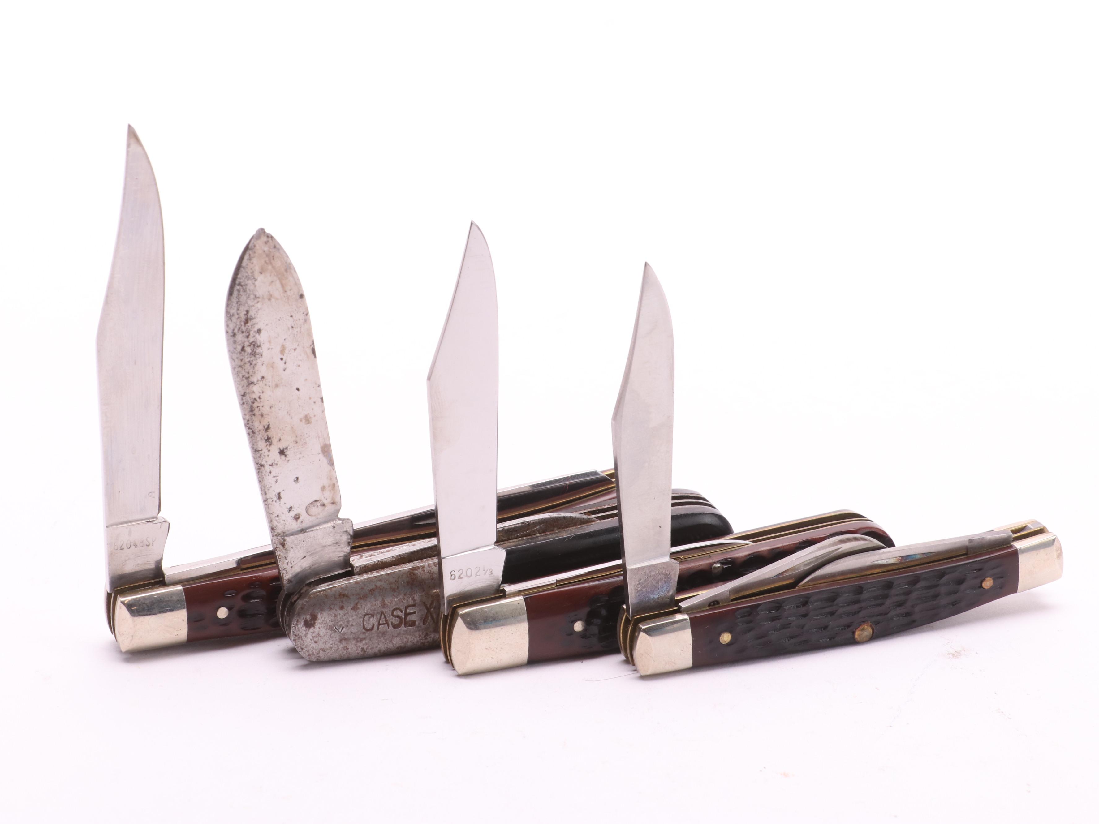 Collection of 10 Case® Folding Knives Including Case XX 6202 1/2