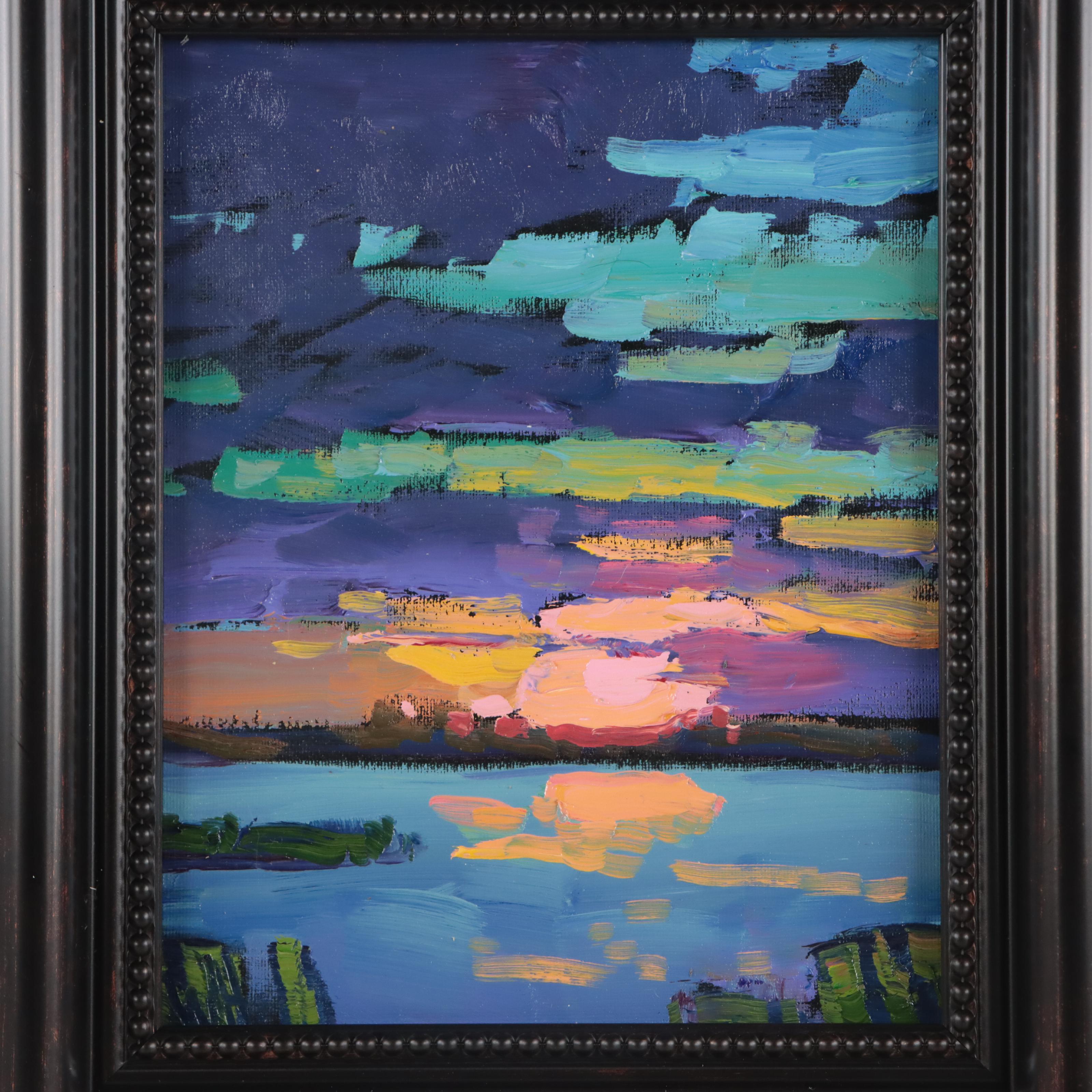 William Hawkins Abstract Landscape Oil Painting, 21st Century