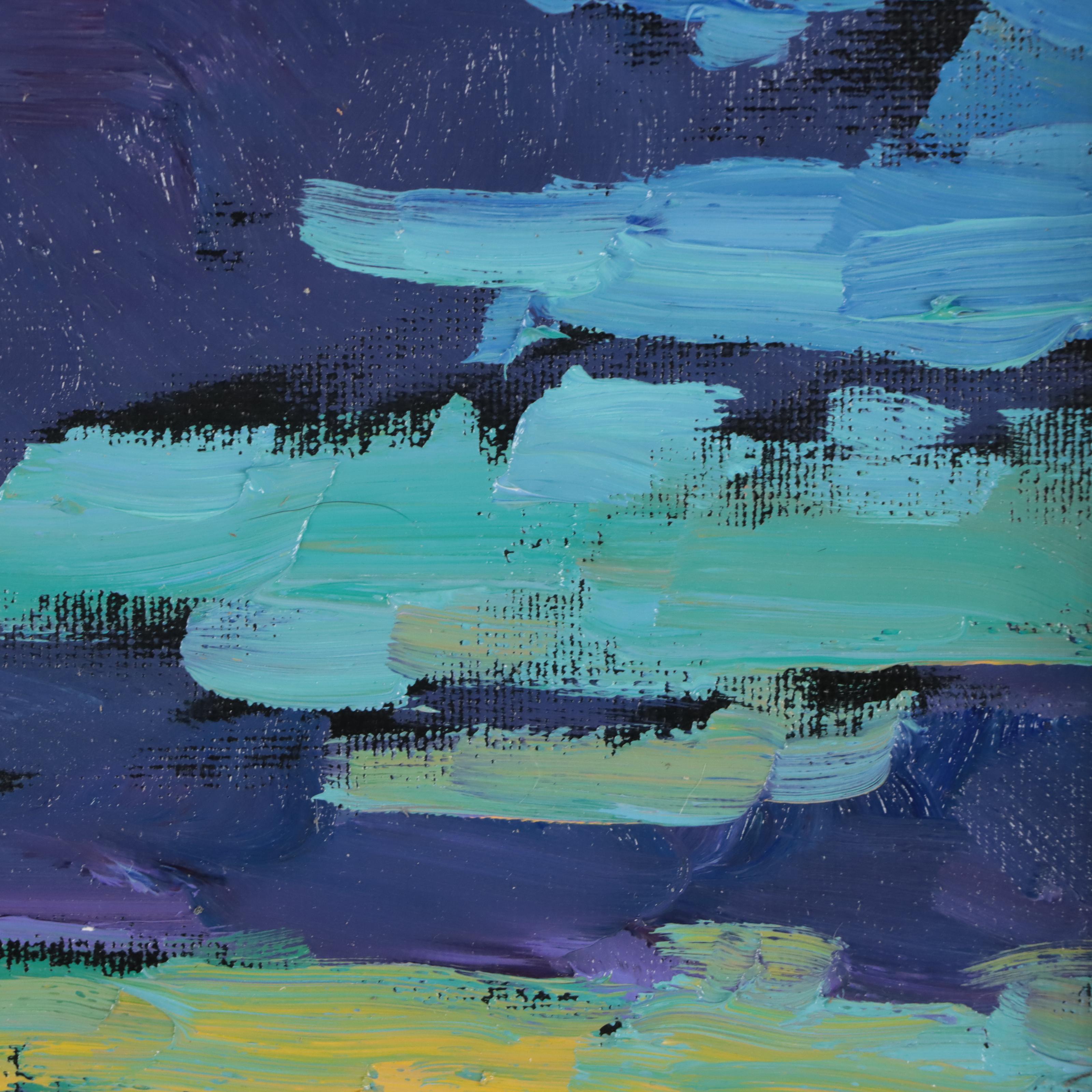 William Hawkins Abstract Landscape Oil Painting, 21st Century