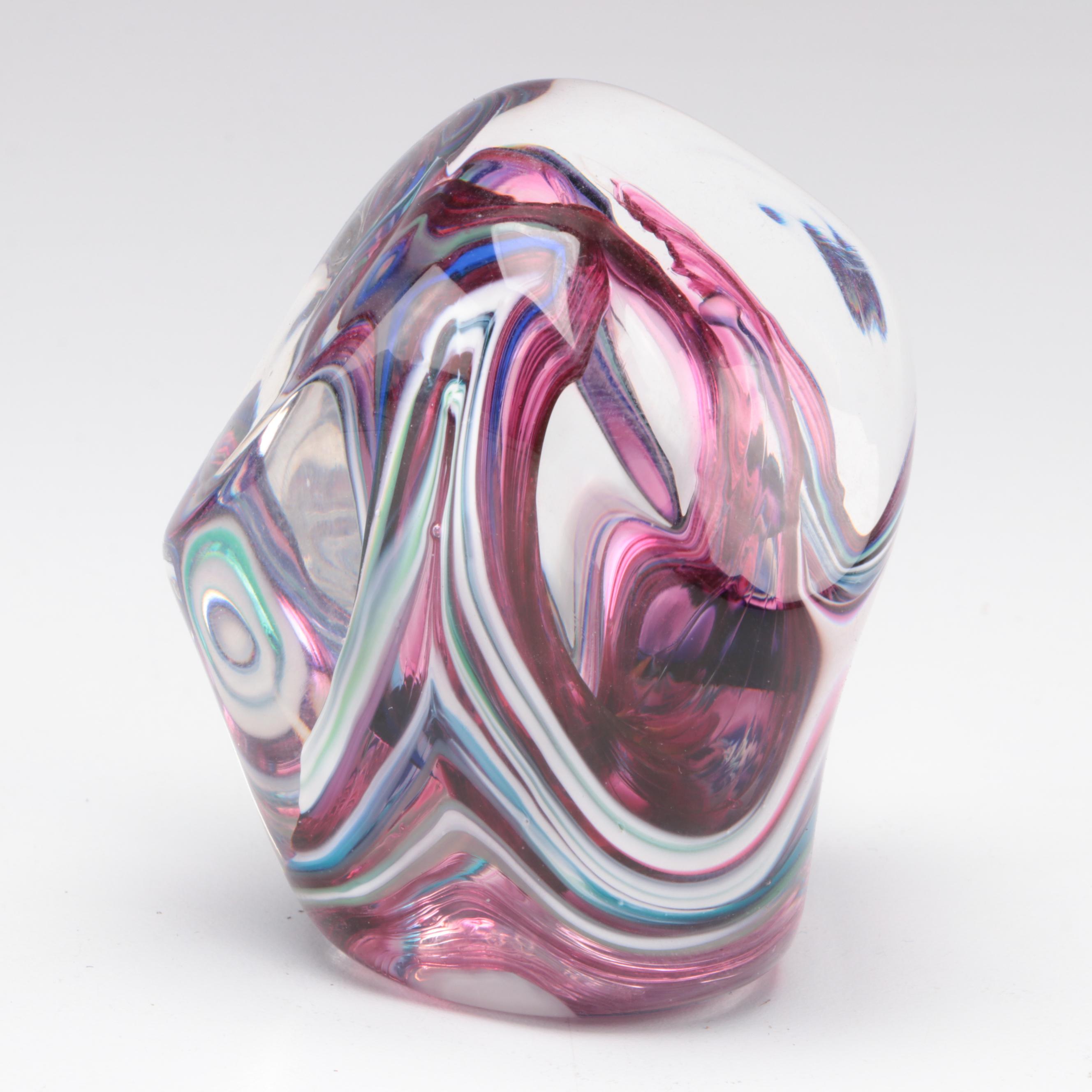 Vandermark Floral Motif Glass Paperweight, Murano and Other Glass Paperweights