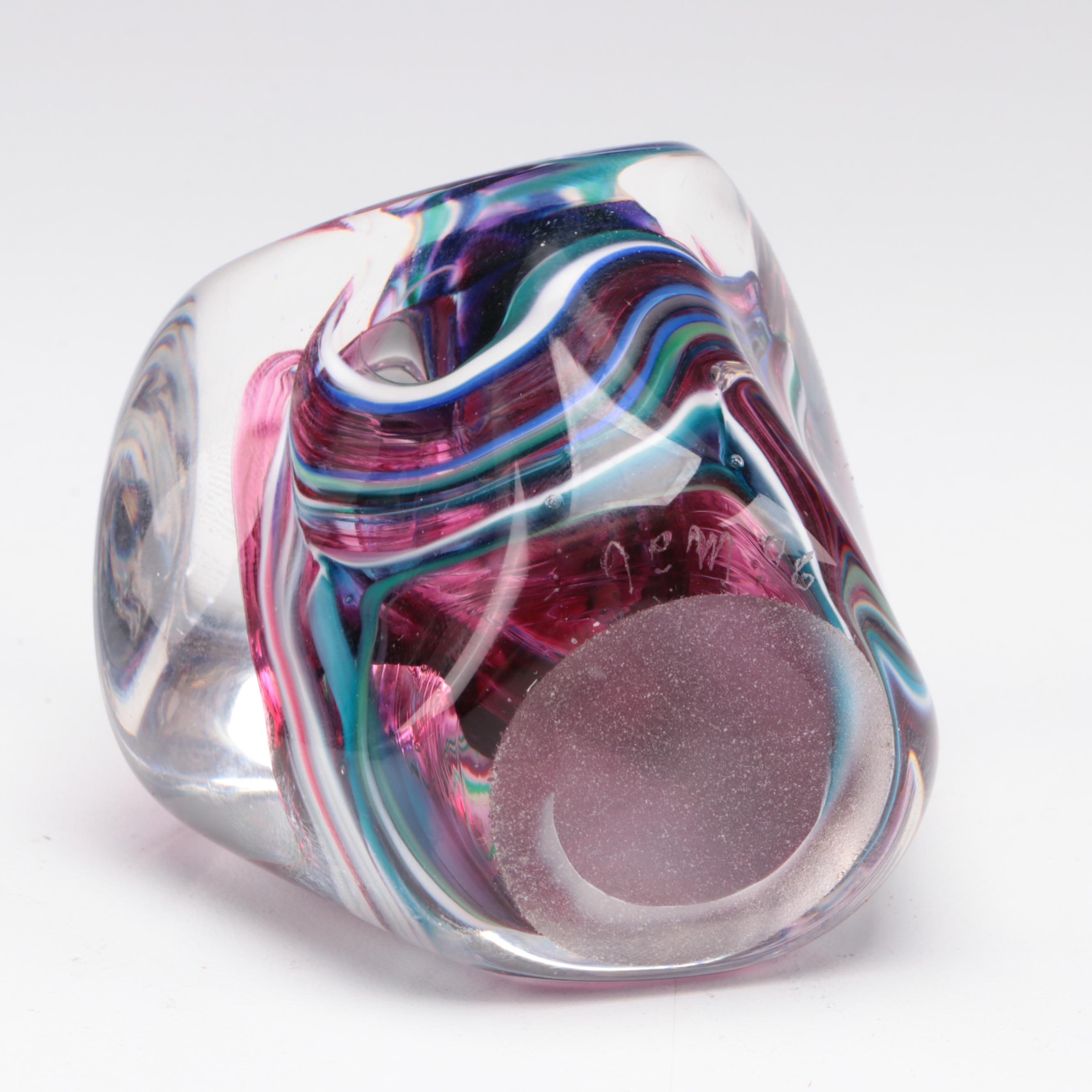 Vandermark Floral Motif Glass Paperweight, Murano and Other Glass Paperweights