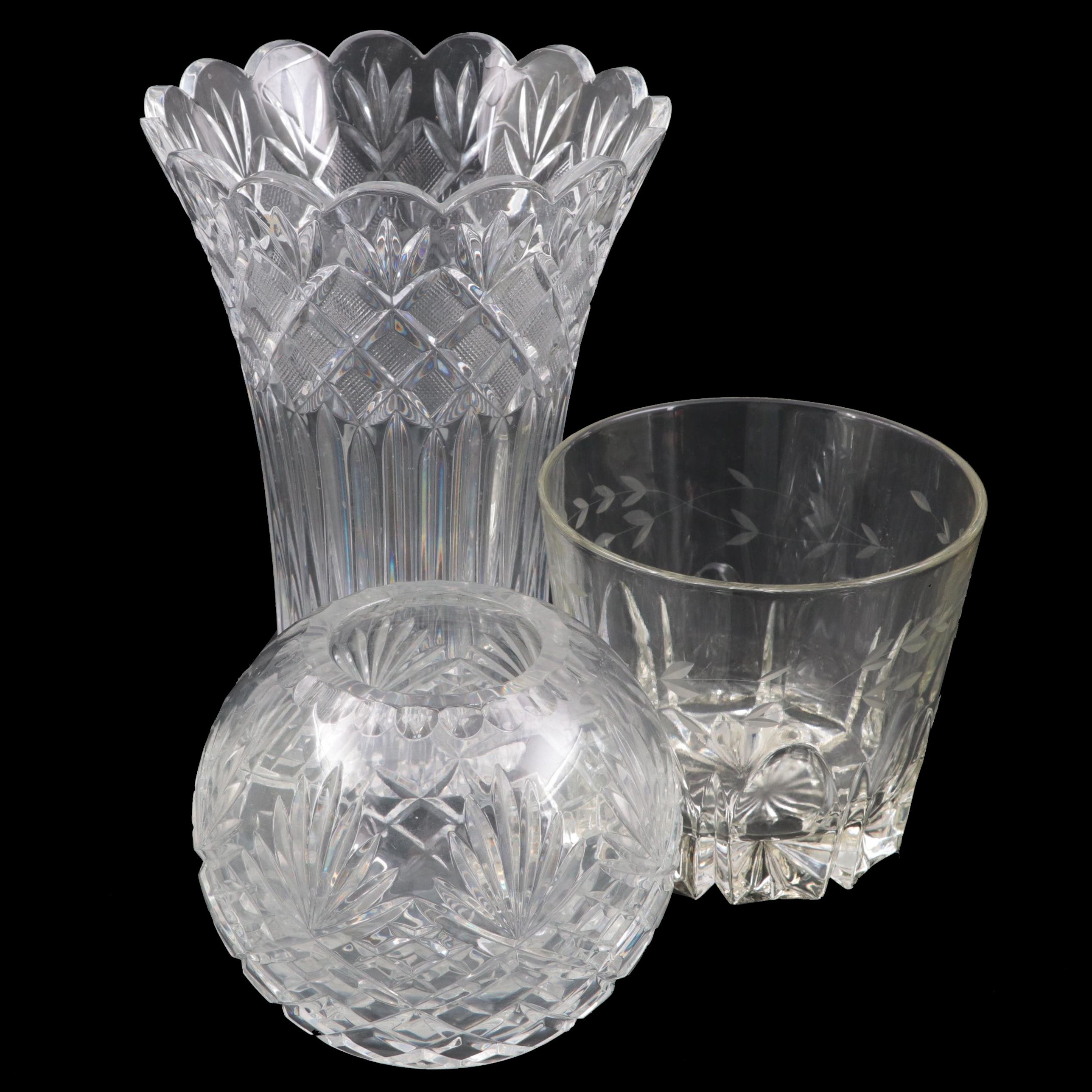 Waterford "Irish Lace" Crystal Vase with Other Ice Bucket and Rose Bowl