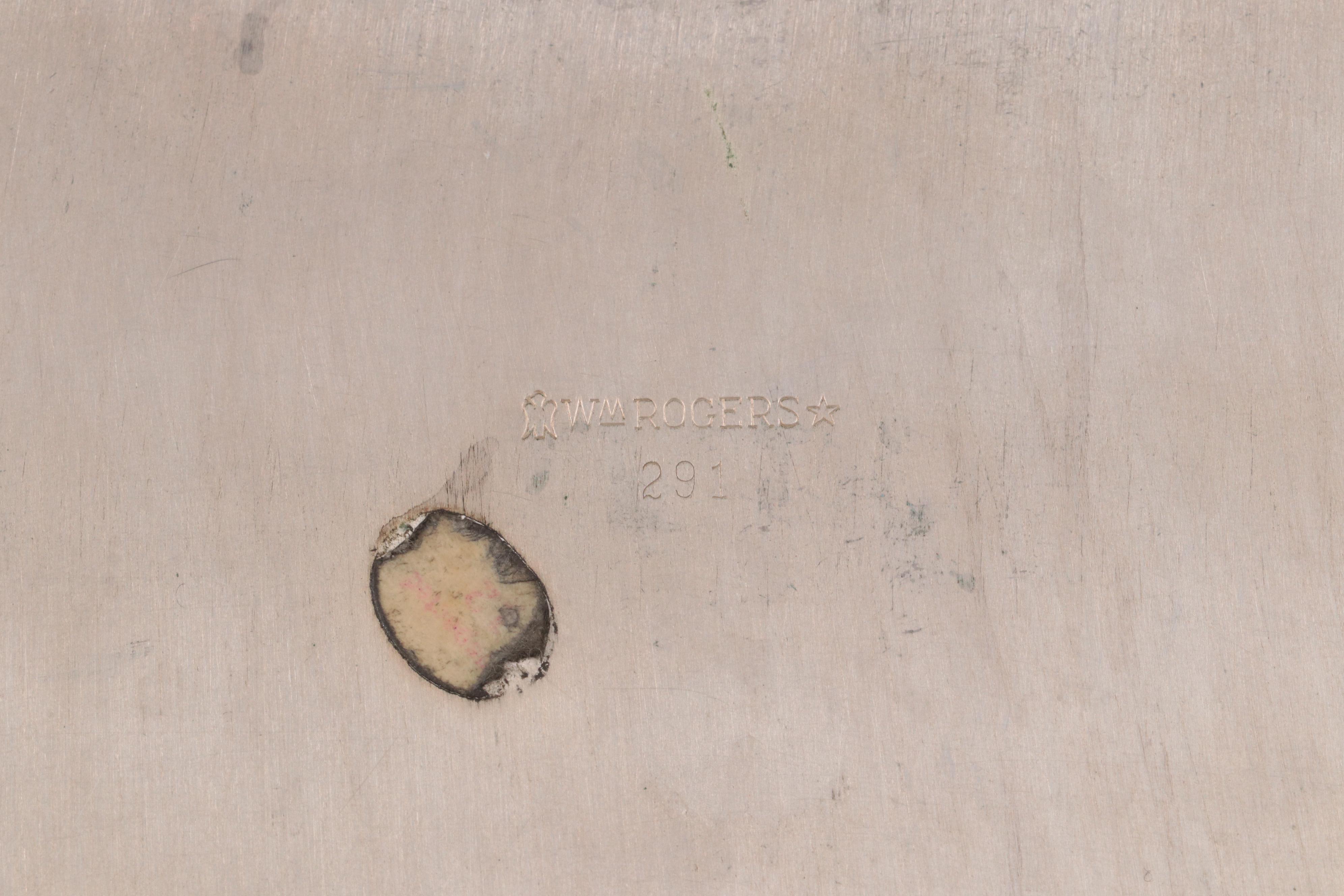 Wm Rogers "Spring Flower" and Other Silver Plate Waiter Trays and Serveware