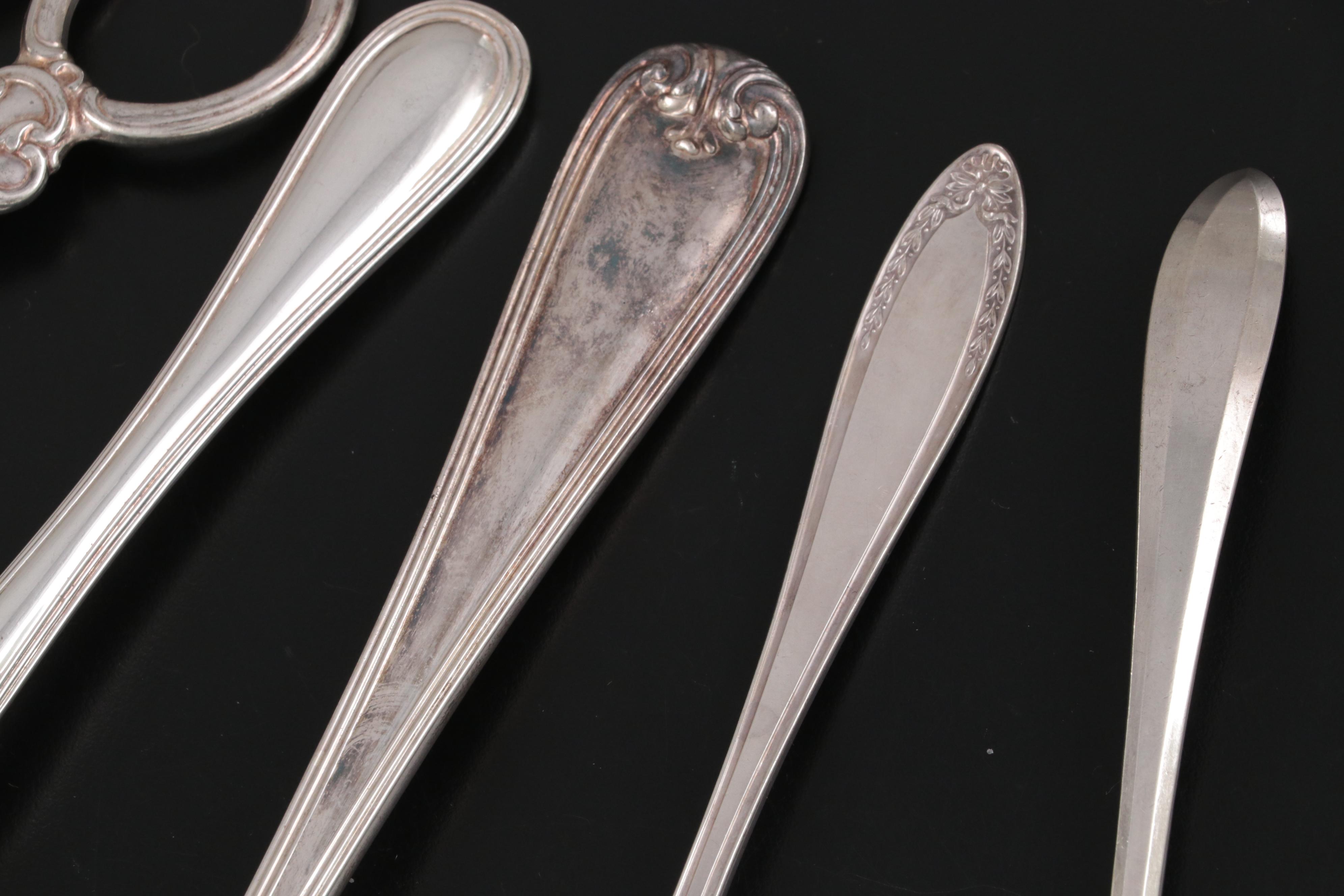 Wm Rogers "Spring Flower" and Other Silver Plate Waiter Trays and Serveware