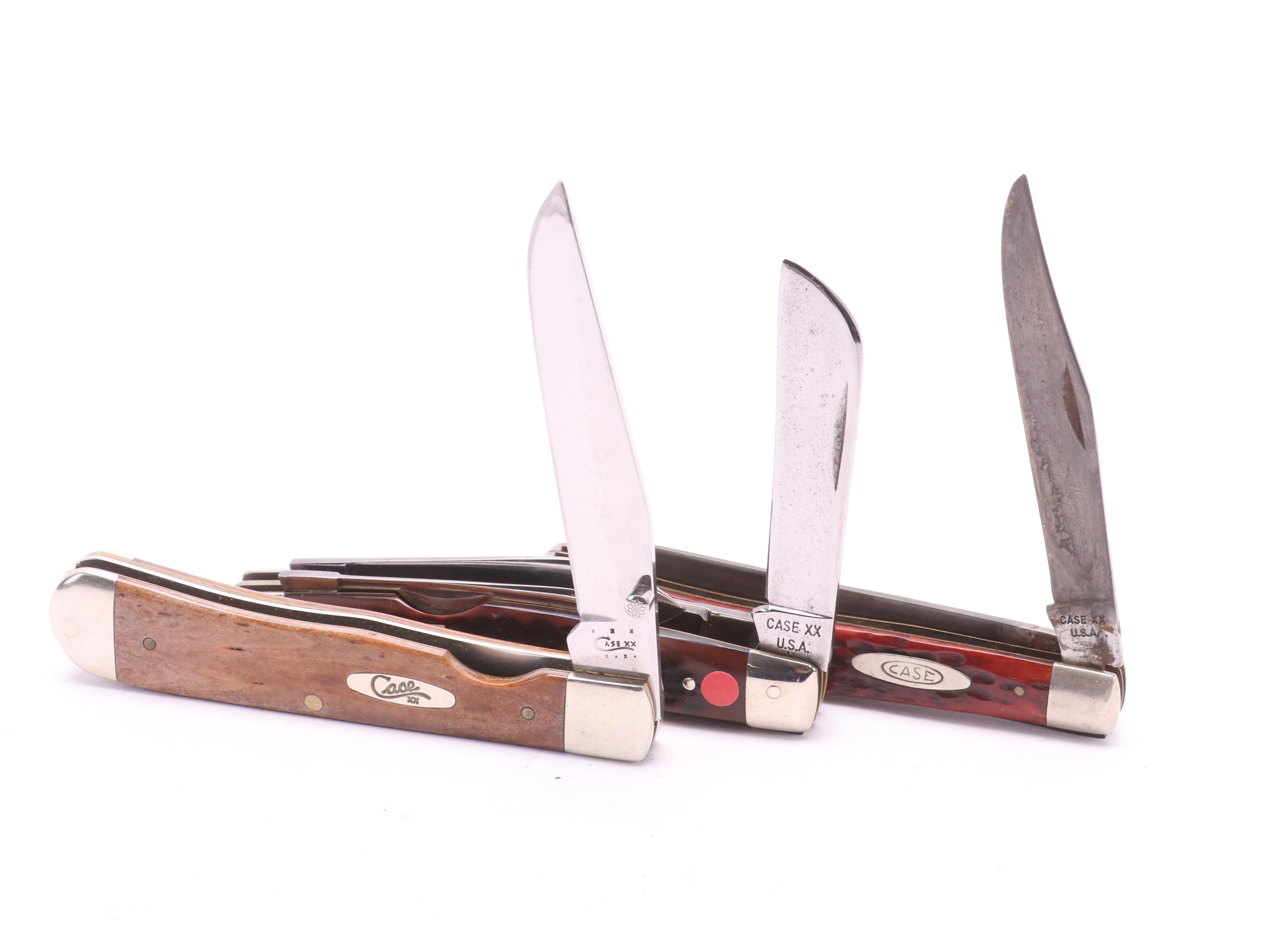 Collection of 14 Case® Folding Knives Including Collector Case