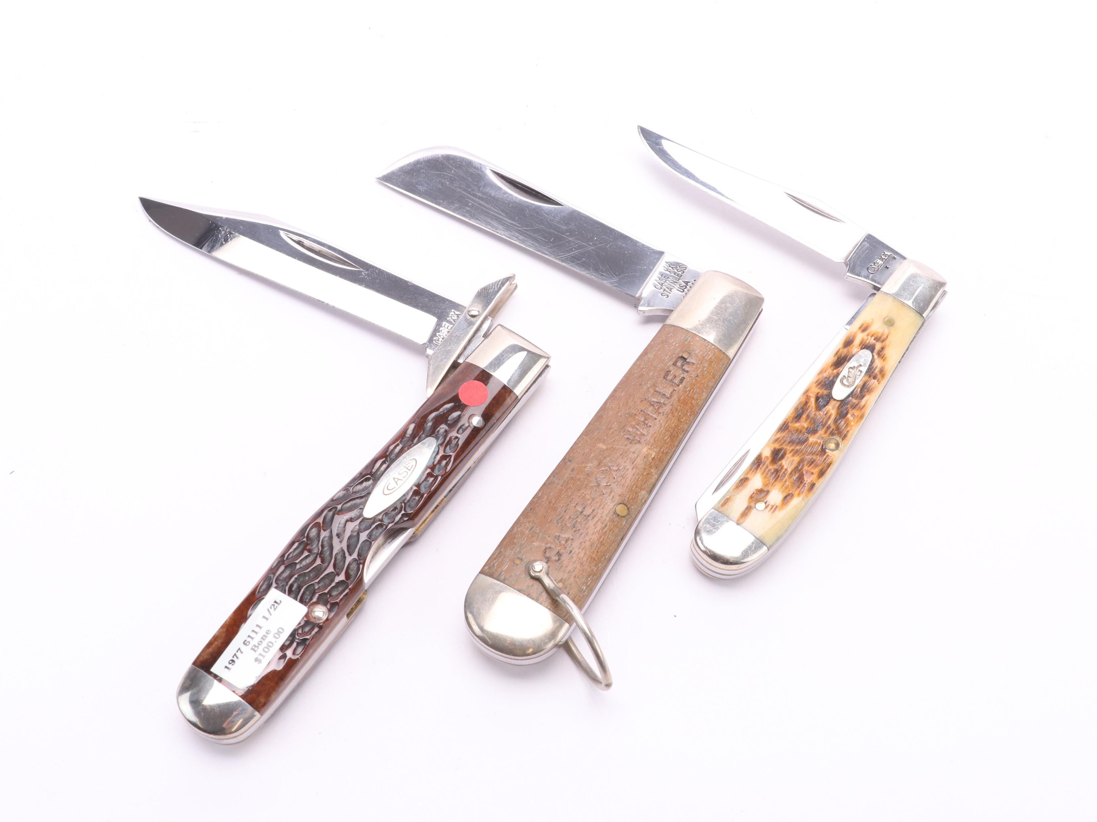 Collection of 14 Case® Folding Knives Including Collector Case