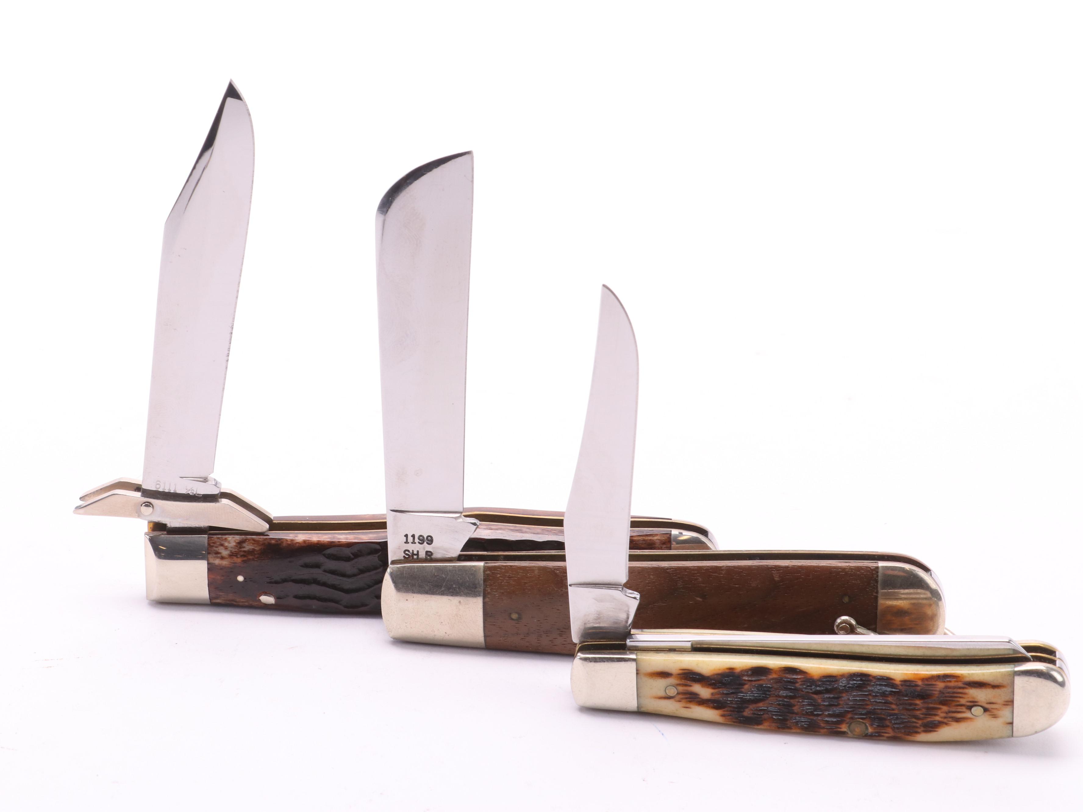 Collection of 14 Case® Folding Knives Including Collector Case