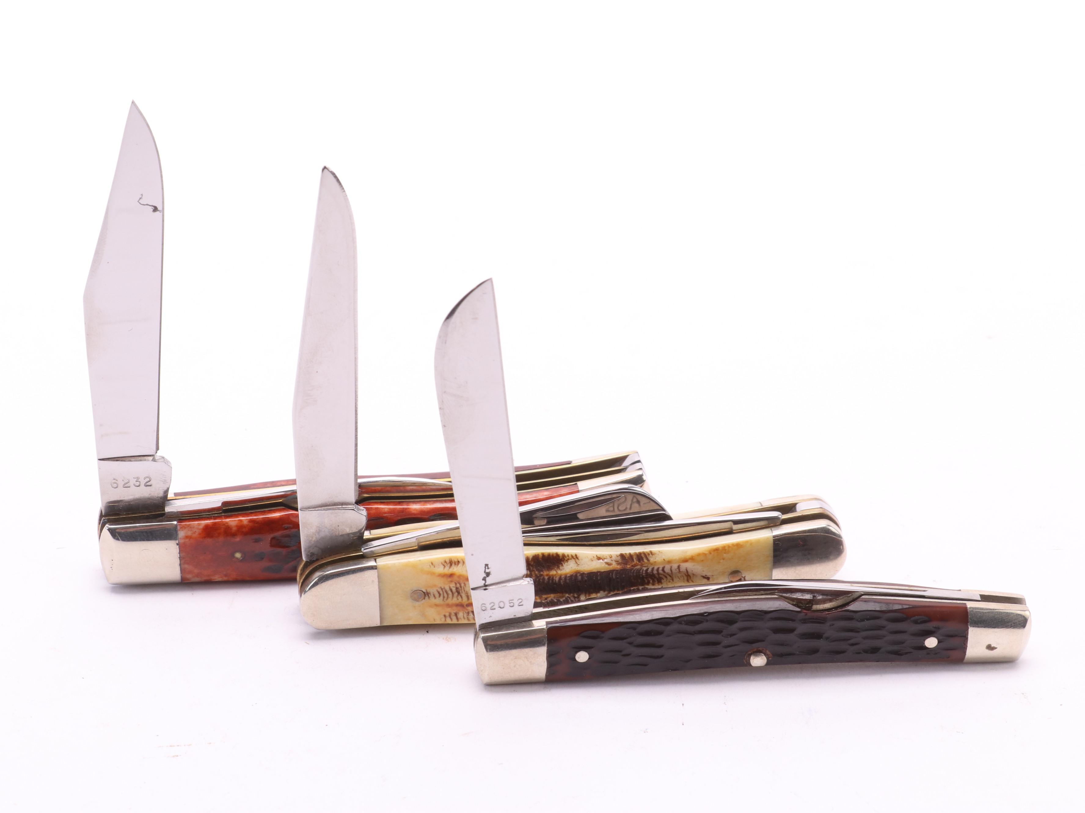Collection of 14 Case® Folding Knives Including Collector Case
