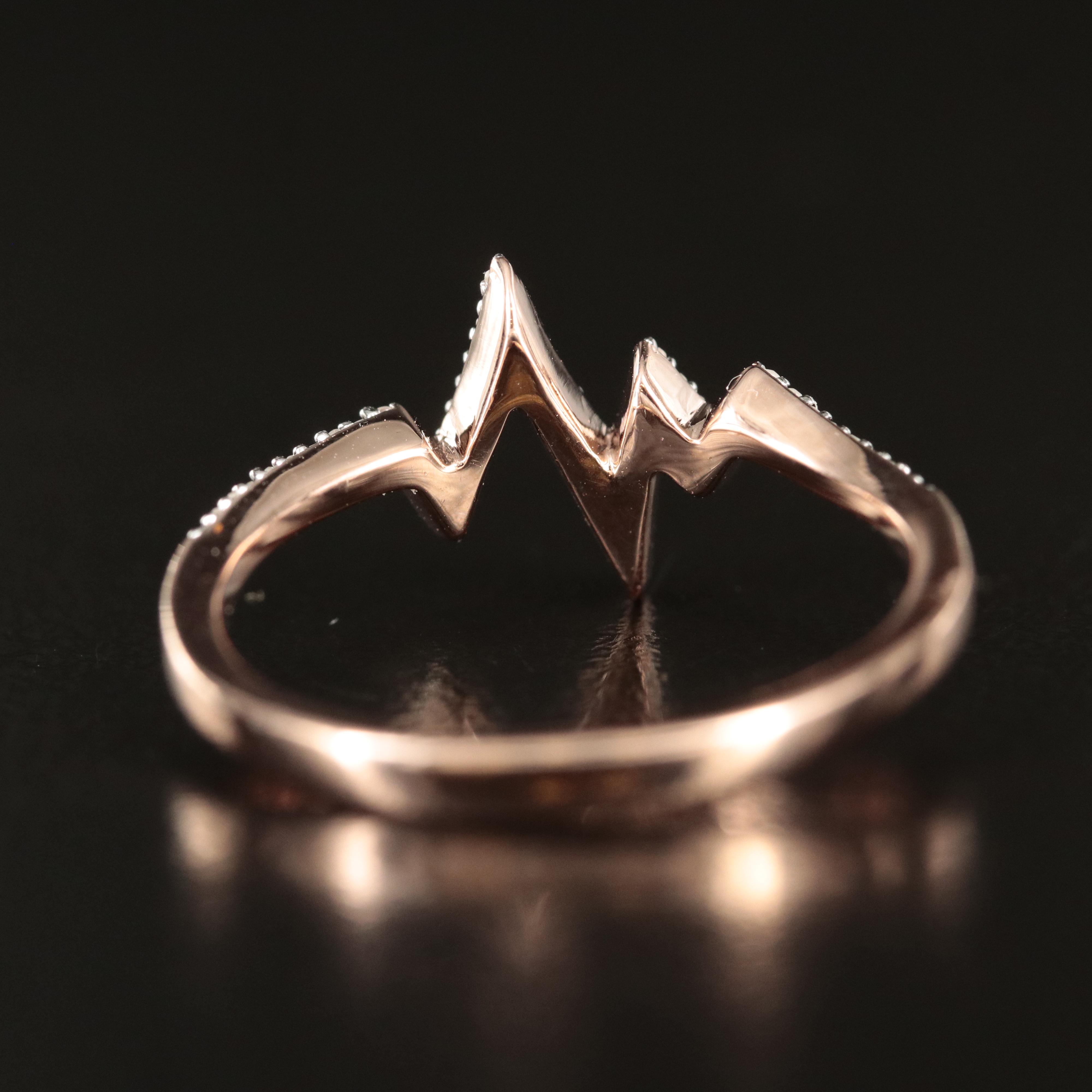 Sterling Diamond Heart Beat Ring