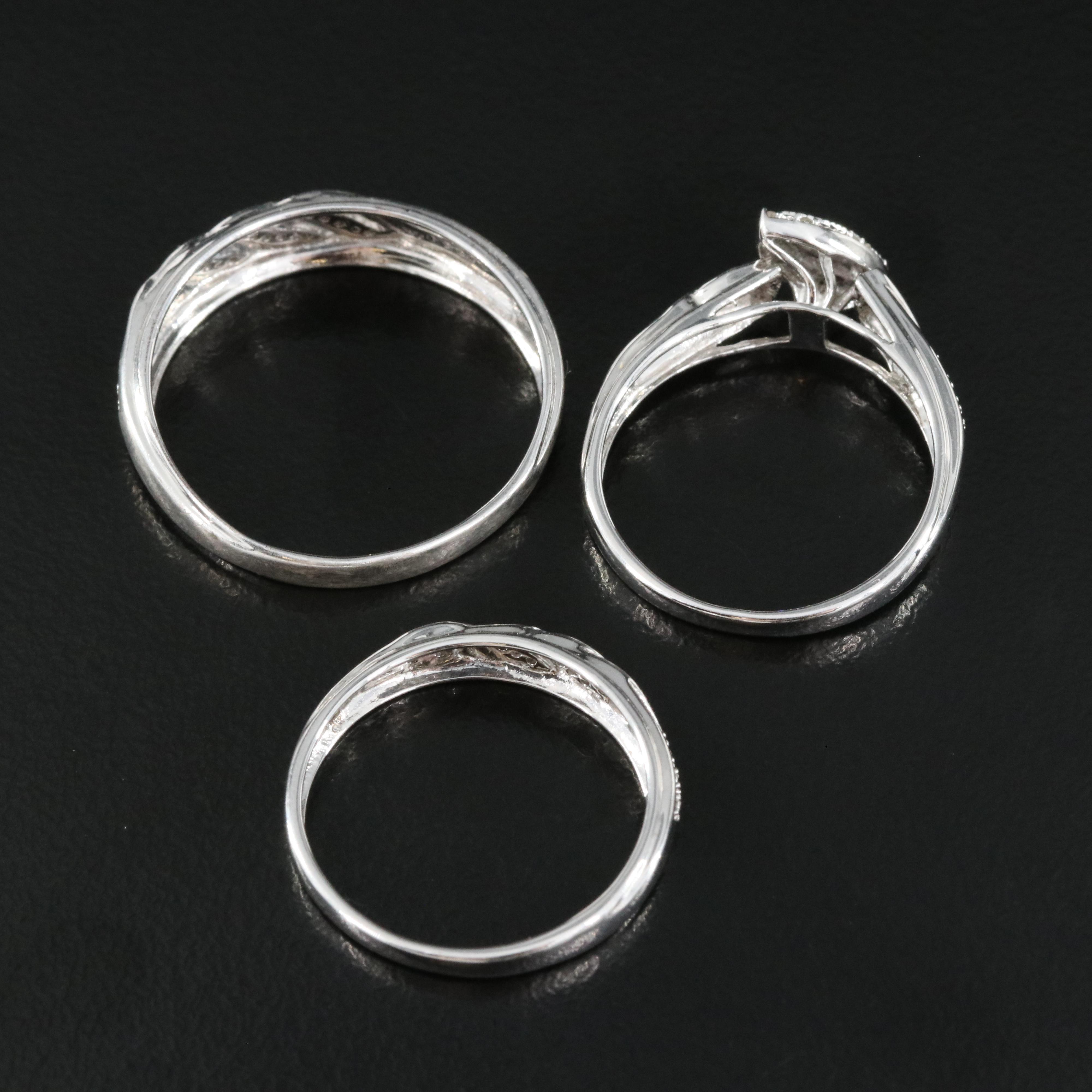 Sterling Diamond Ring Set