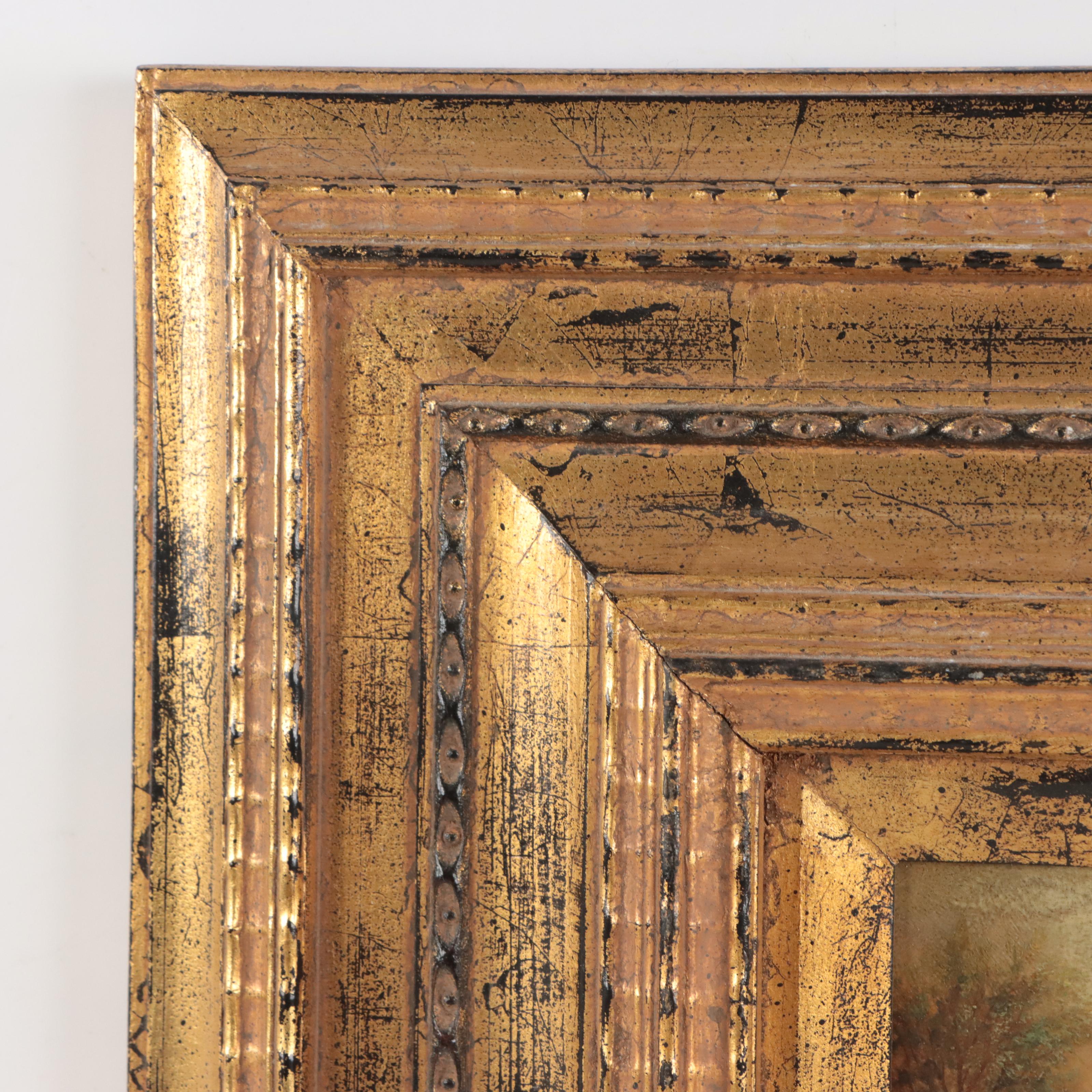 Pastoral Oil Painting of Cow in Landscape