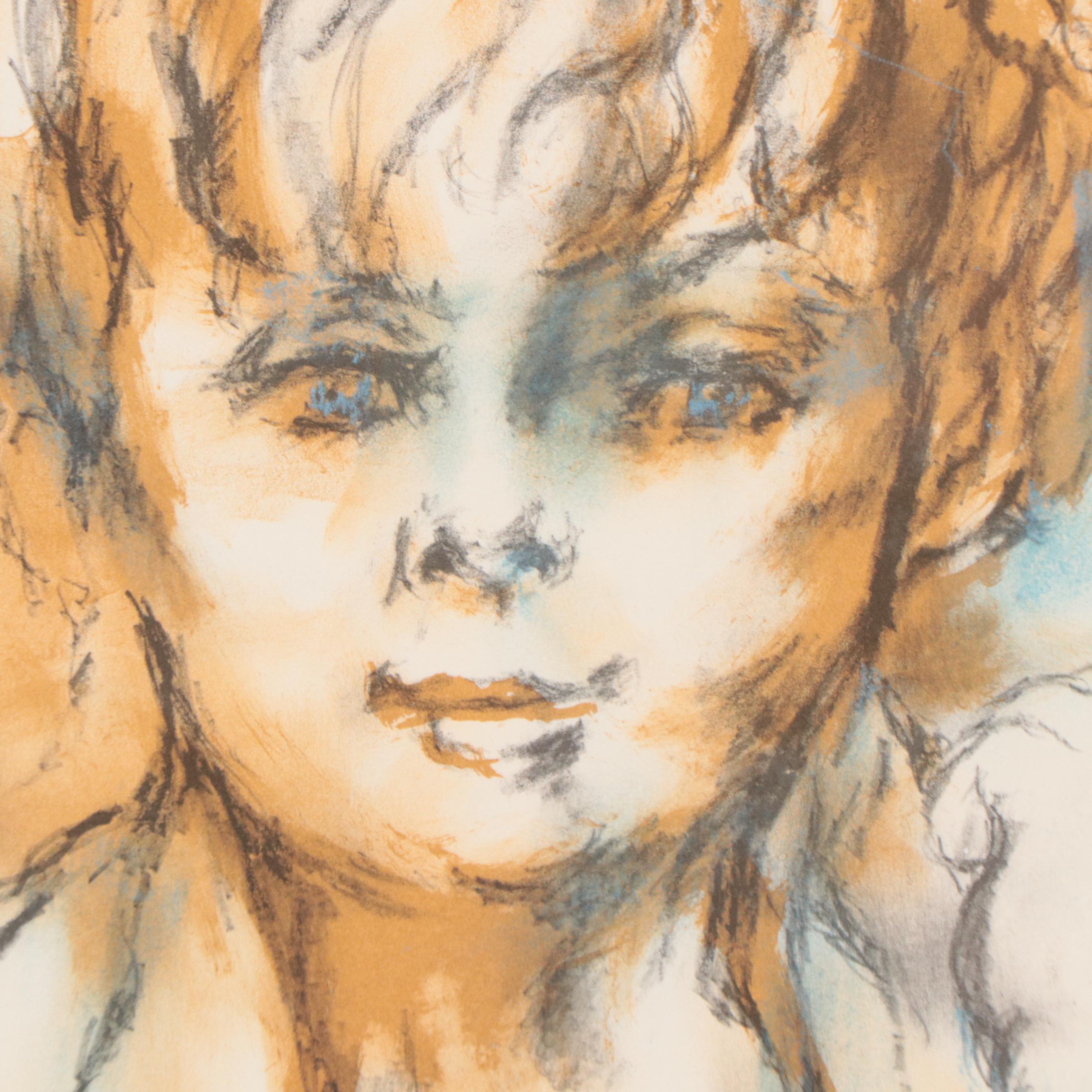 Hyacinthe Kuller Baron Lithograph "The Secret," Circa 1973