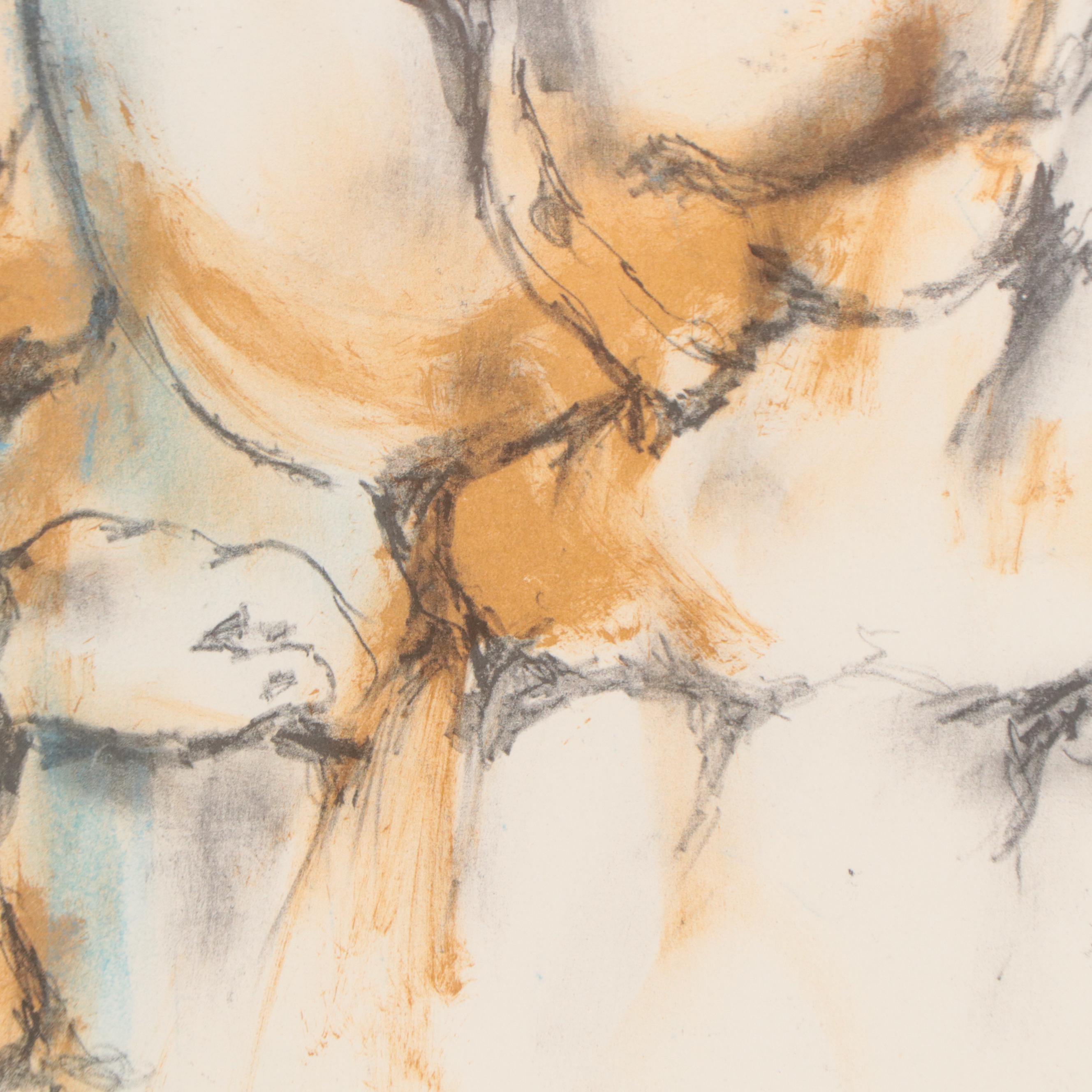 Hyacinthe Kuller Baron Lithograph "The Secret," Circa 1973