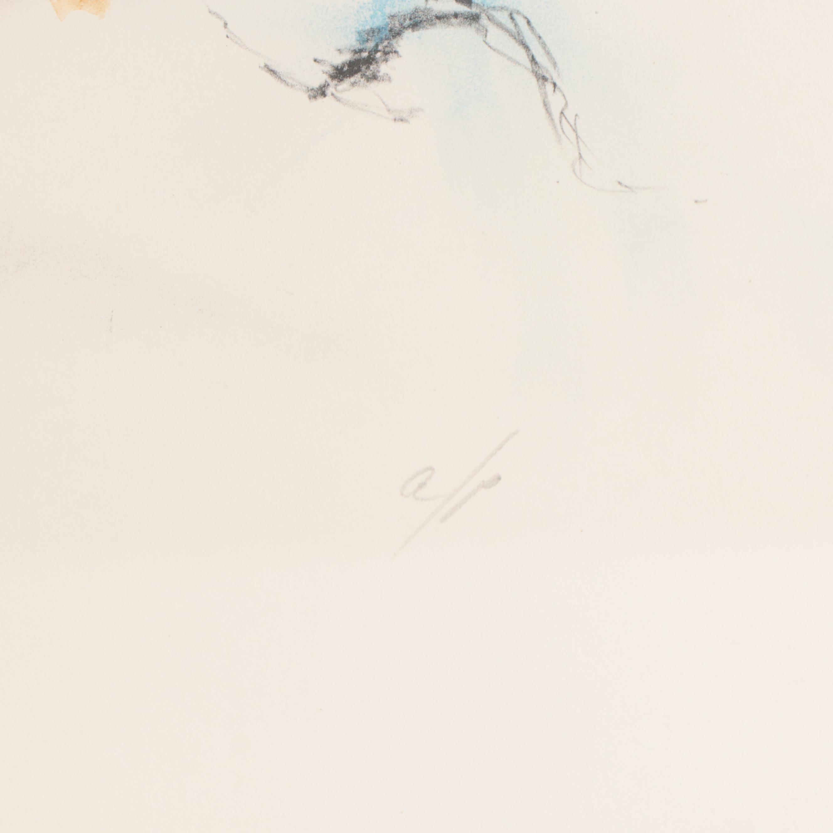 Hyacinthe Kuller Baron Lithograph "The Secret," Circa 1973