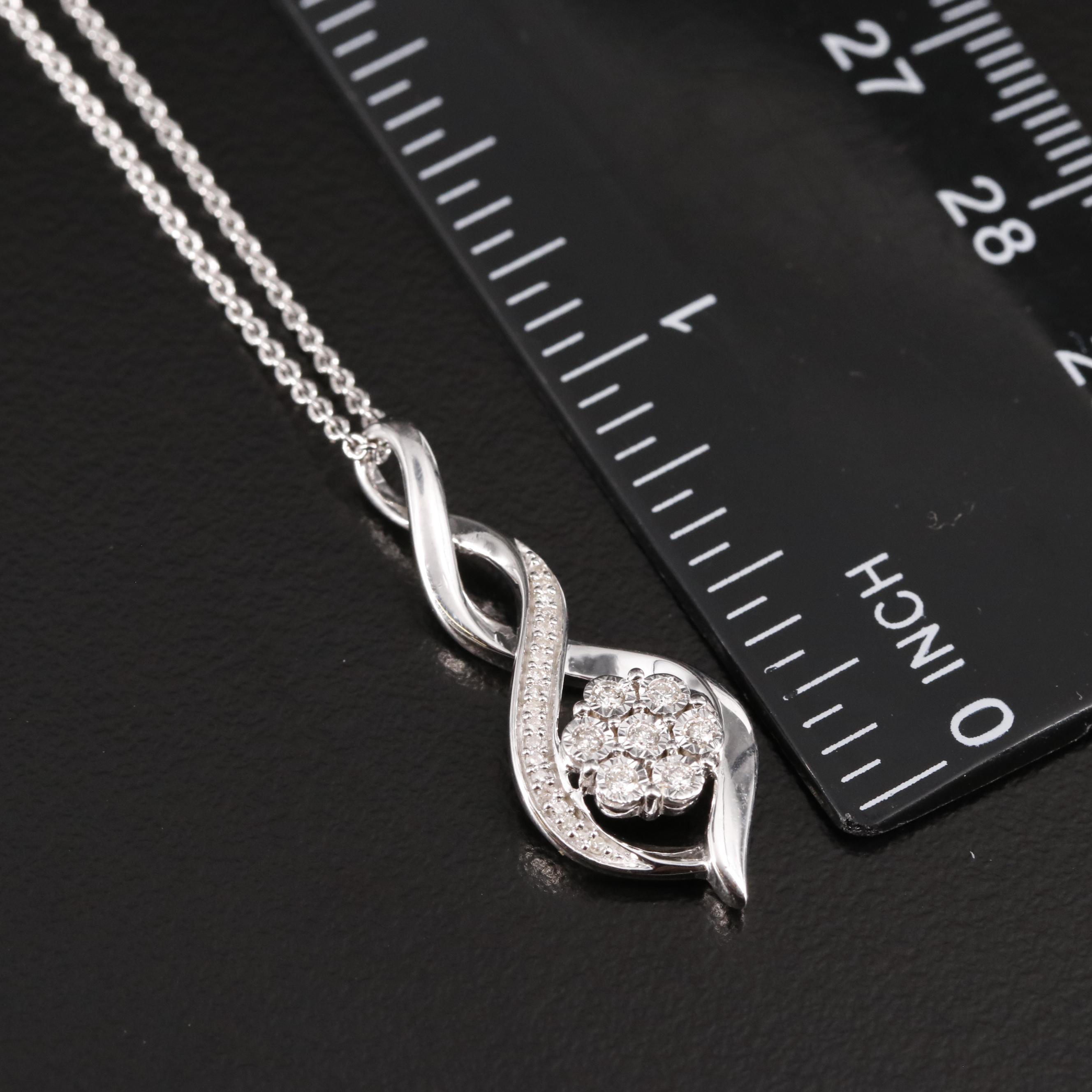 Sterling Diamond Pendant Necklace