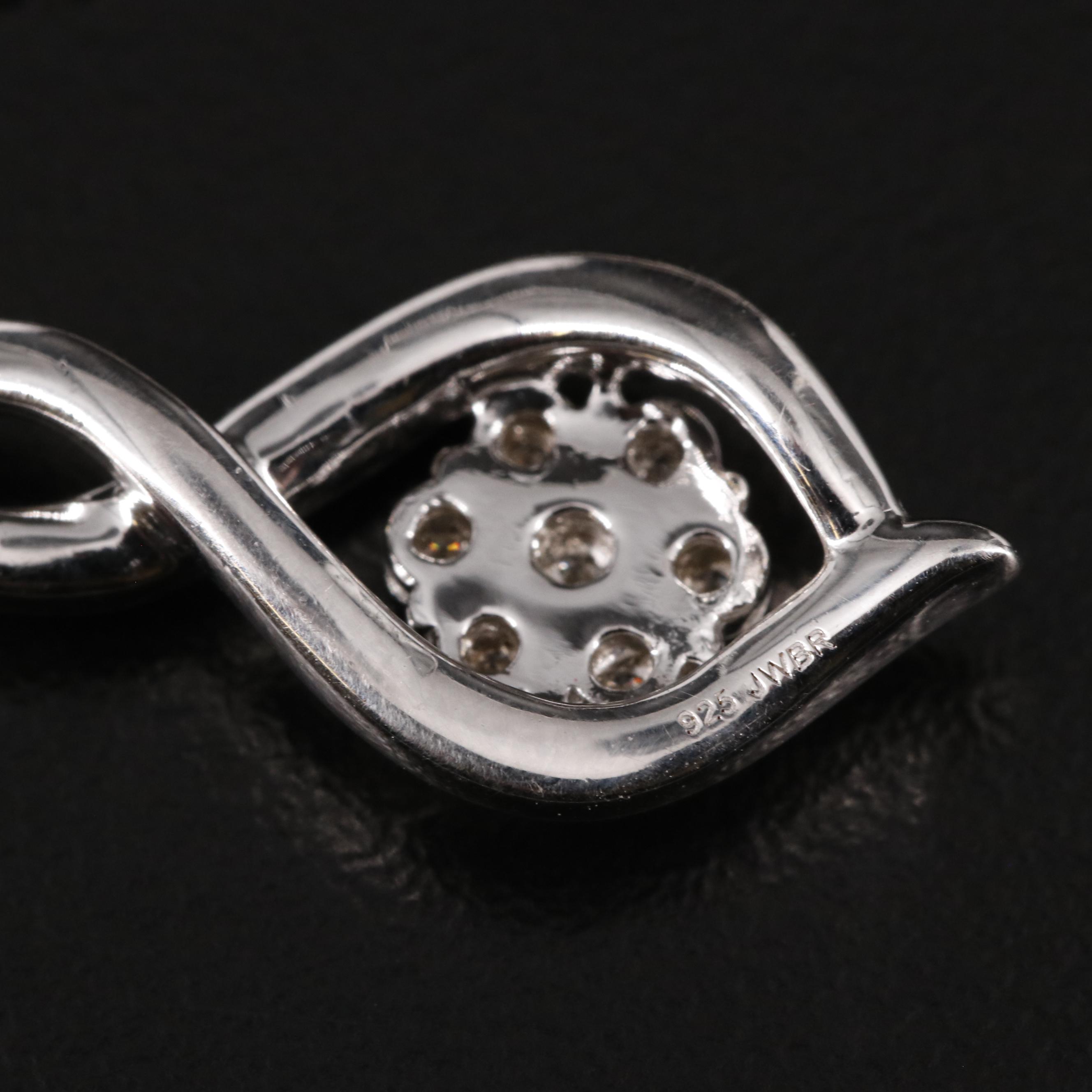 Sterling Diamond Pendant Necklace