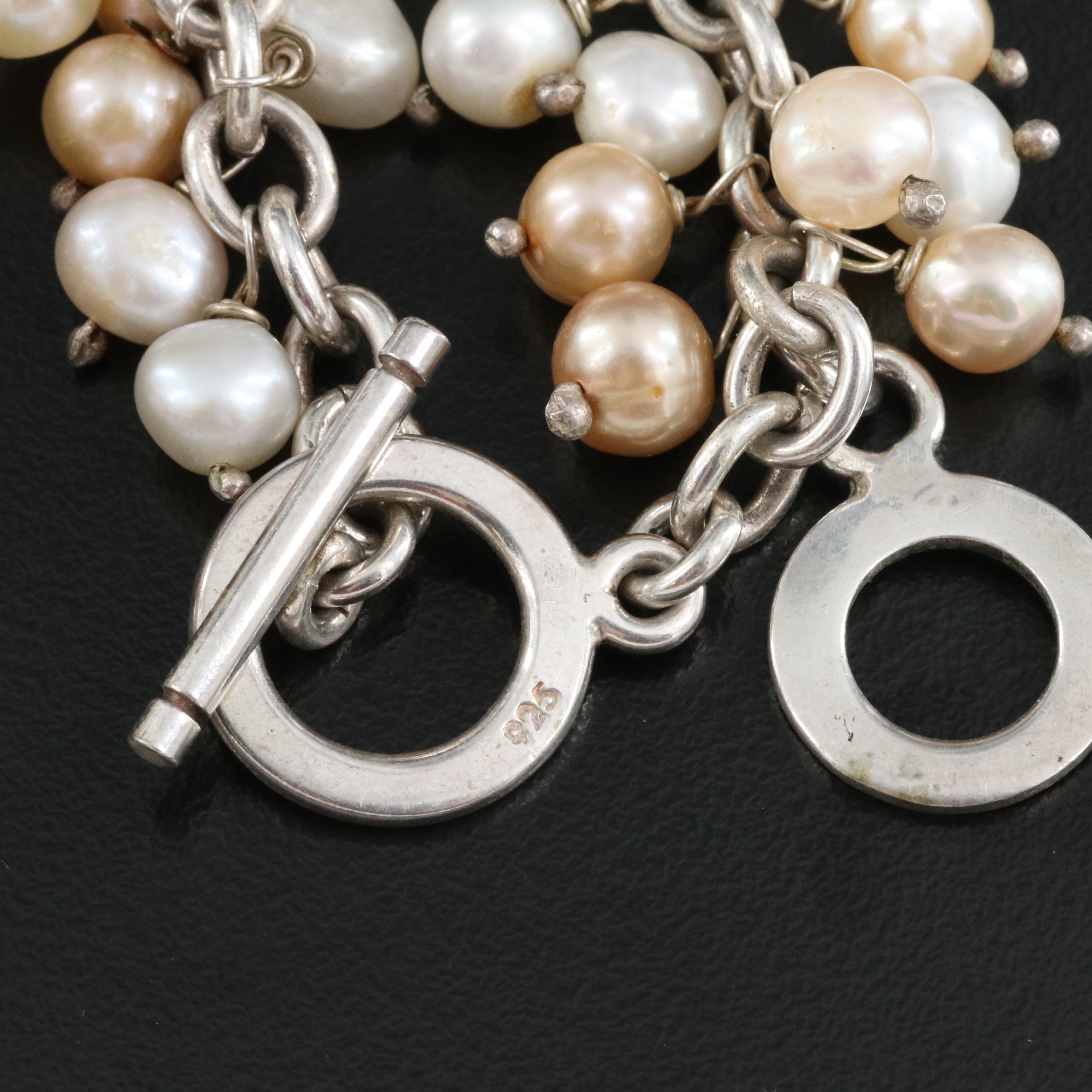 Sterling Pearl Fringe Necklace