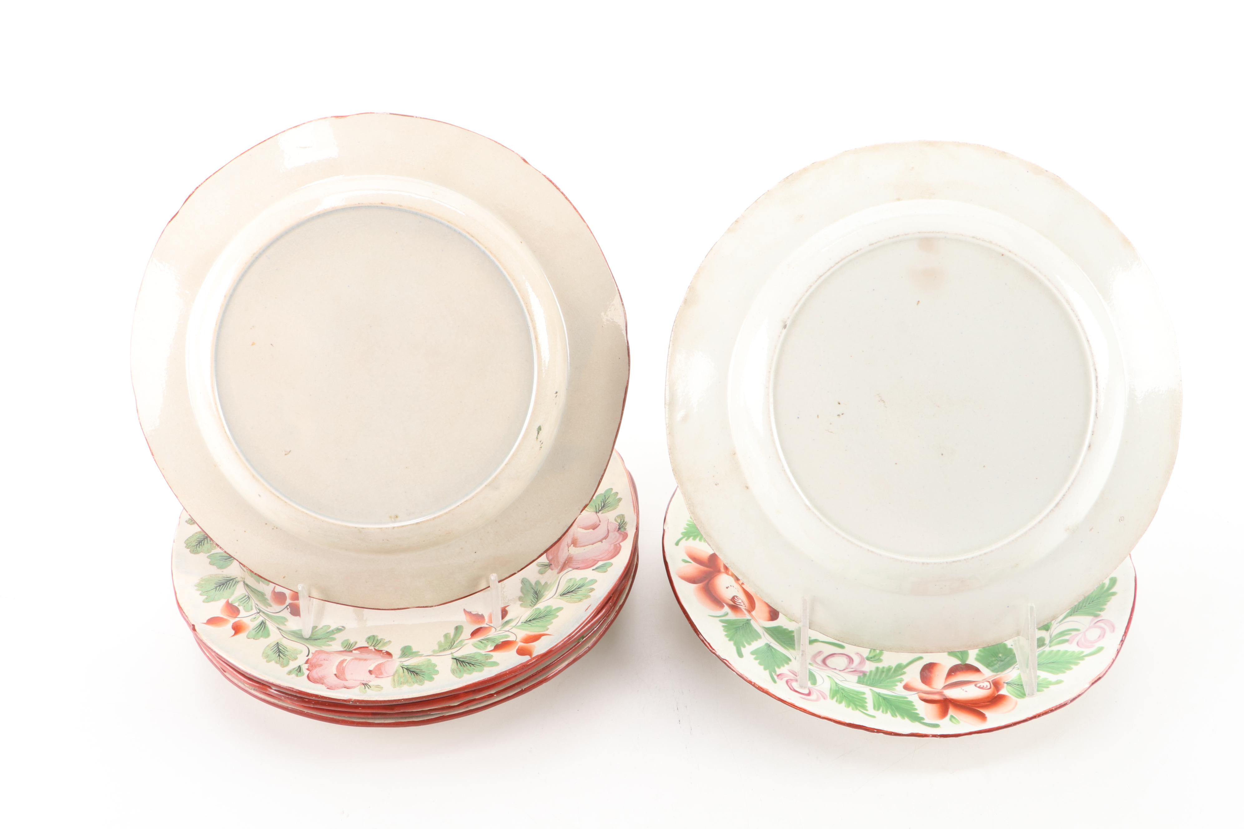 Tin Glazed French Faience Floral Plates