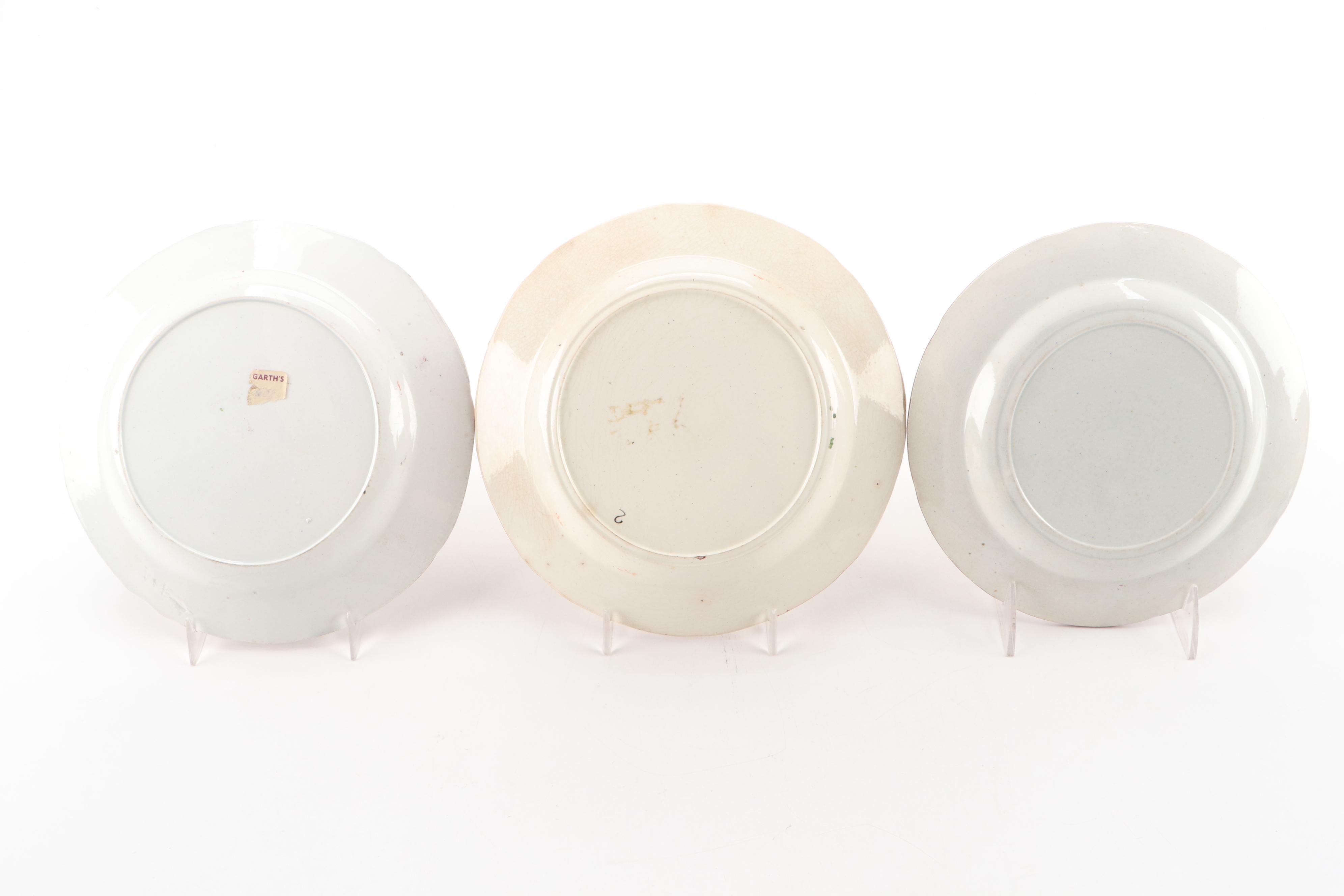 Tin Glazed French Faience Floral Plates