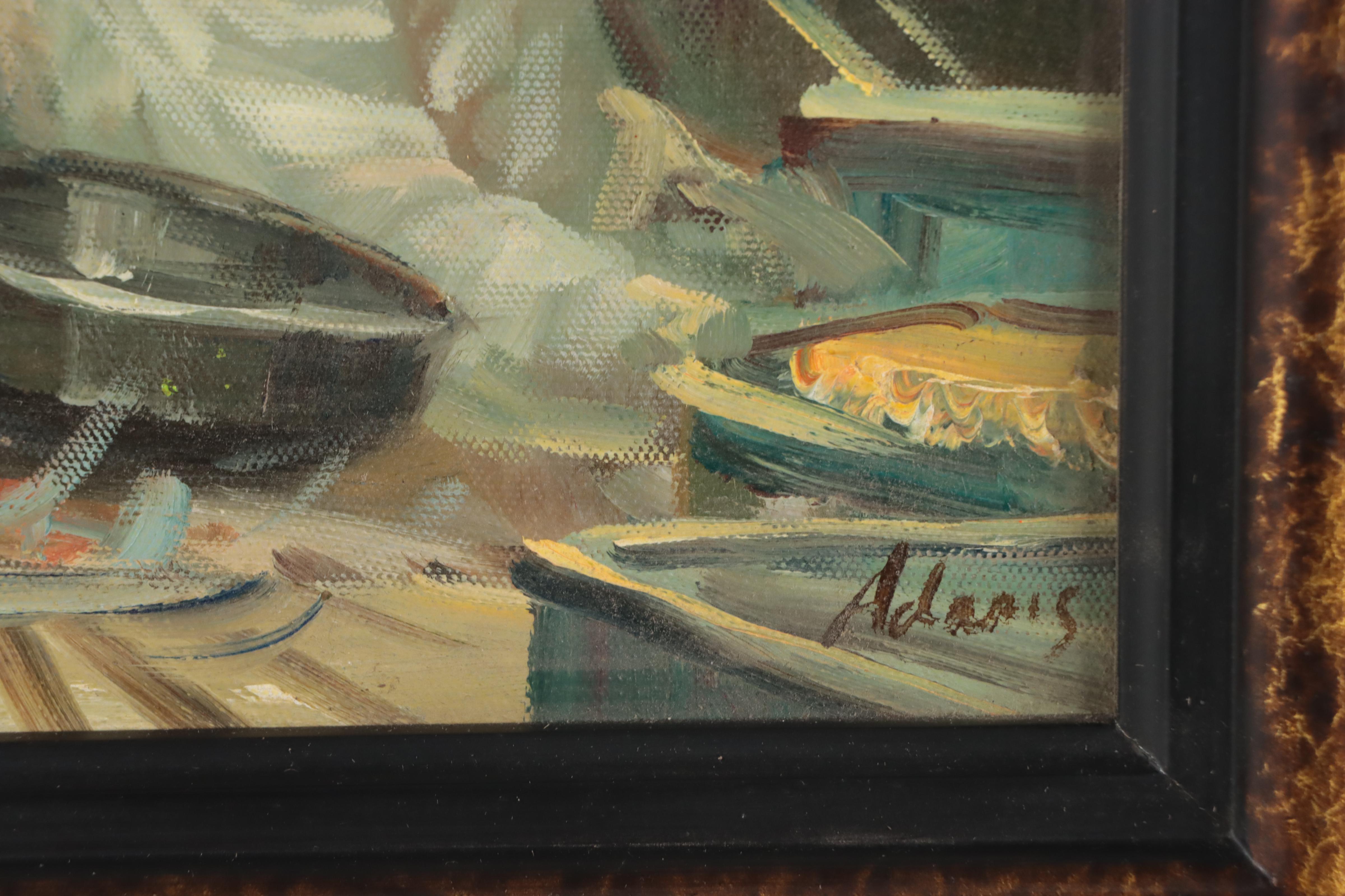 Oil Painting of Chefs in Kitchen, 21st Century