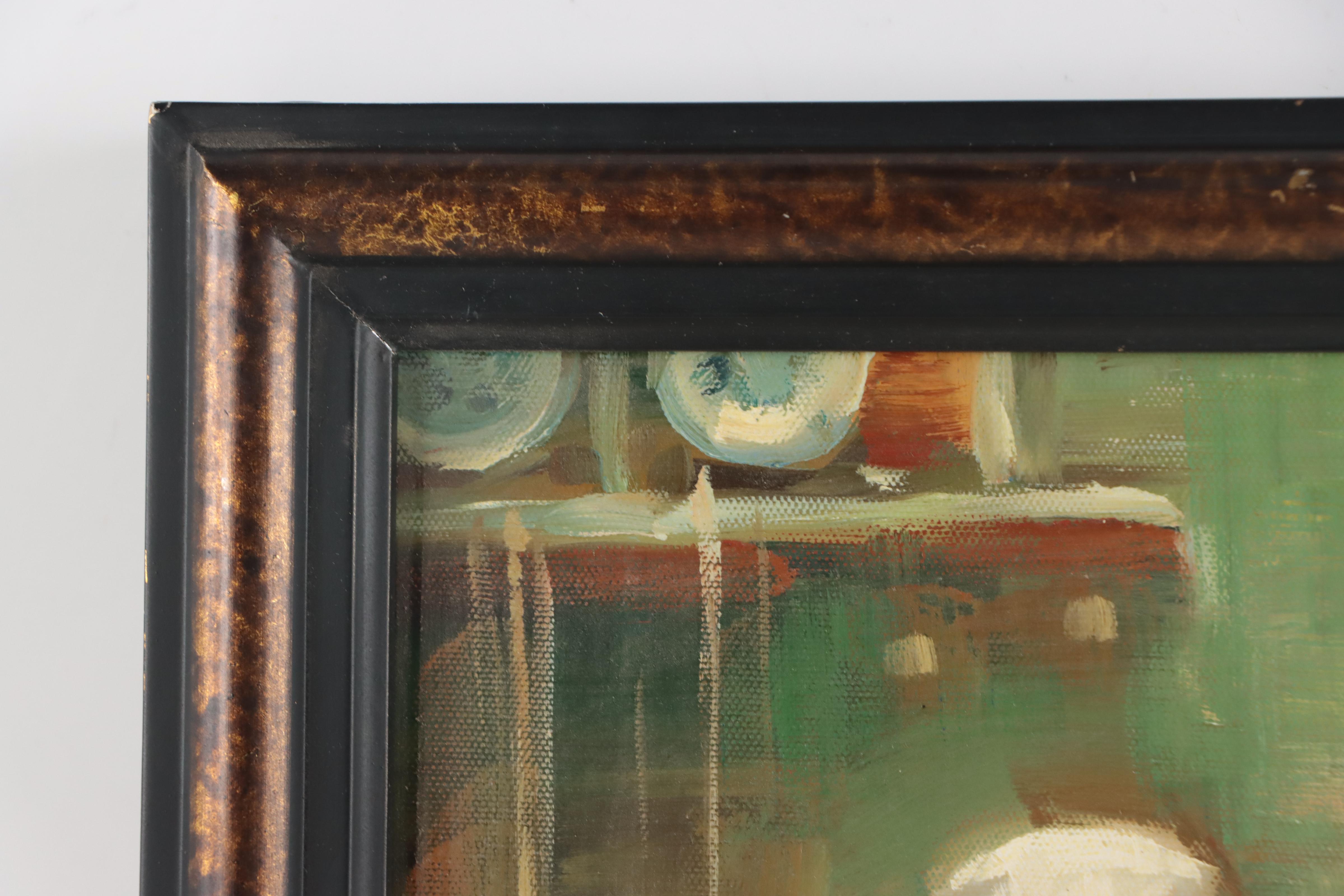 Oil Painting of Chefs in Kitchen, 21st Century