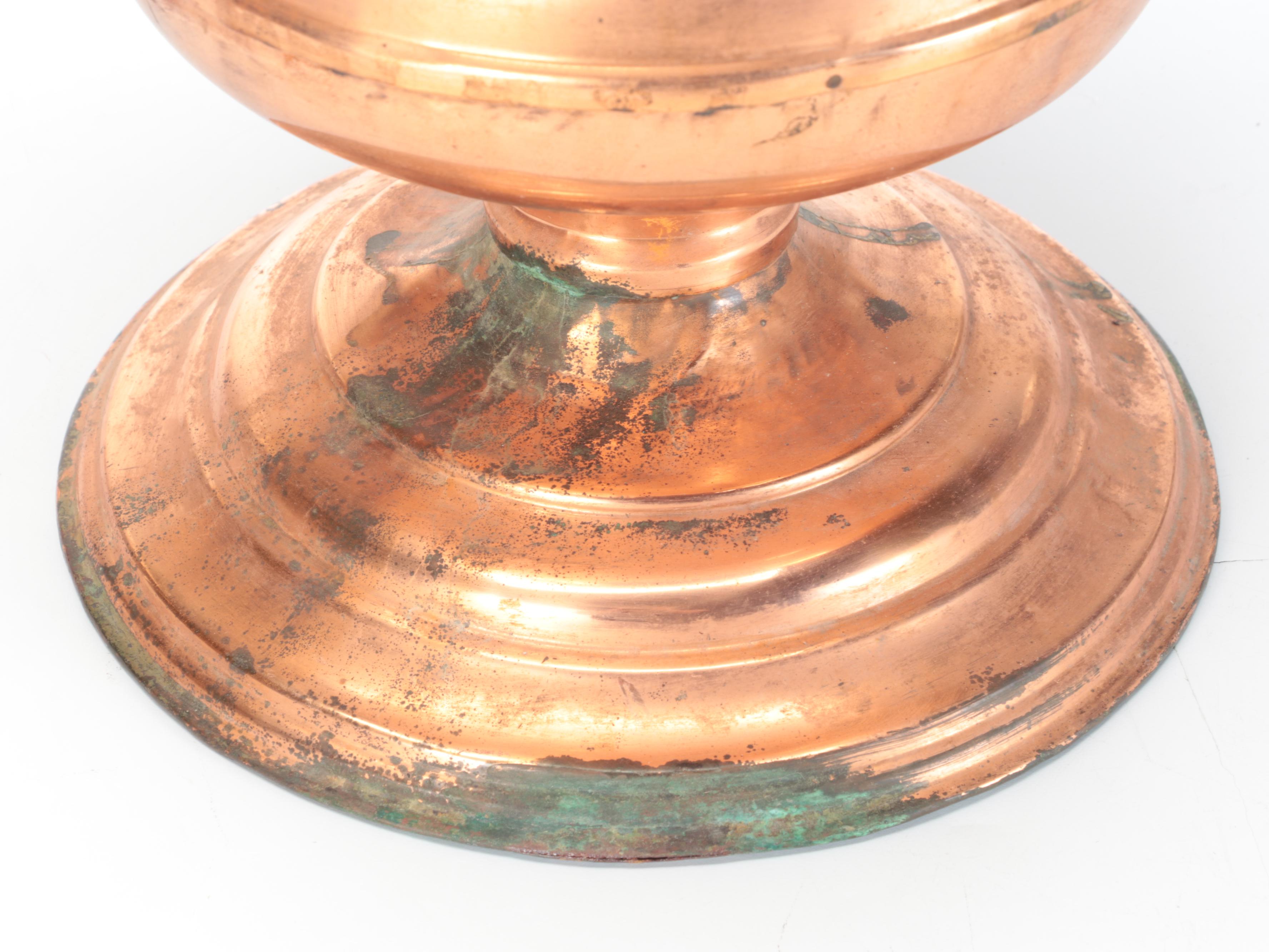 Reticulated Copper Basket with Brass Handle
