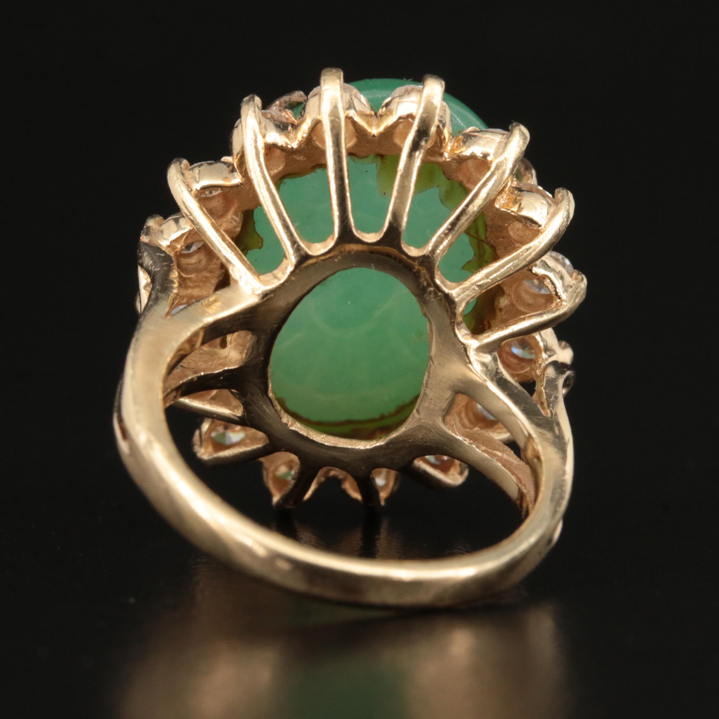 14K Jadeite and 1.01 CTW Diamond Ring
