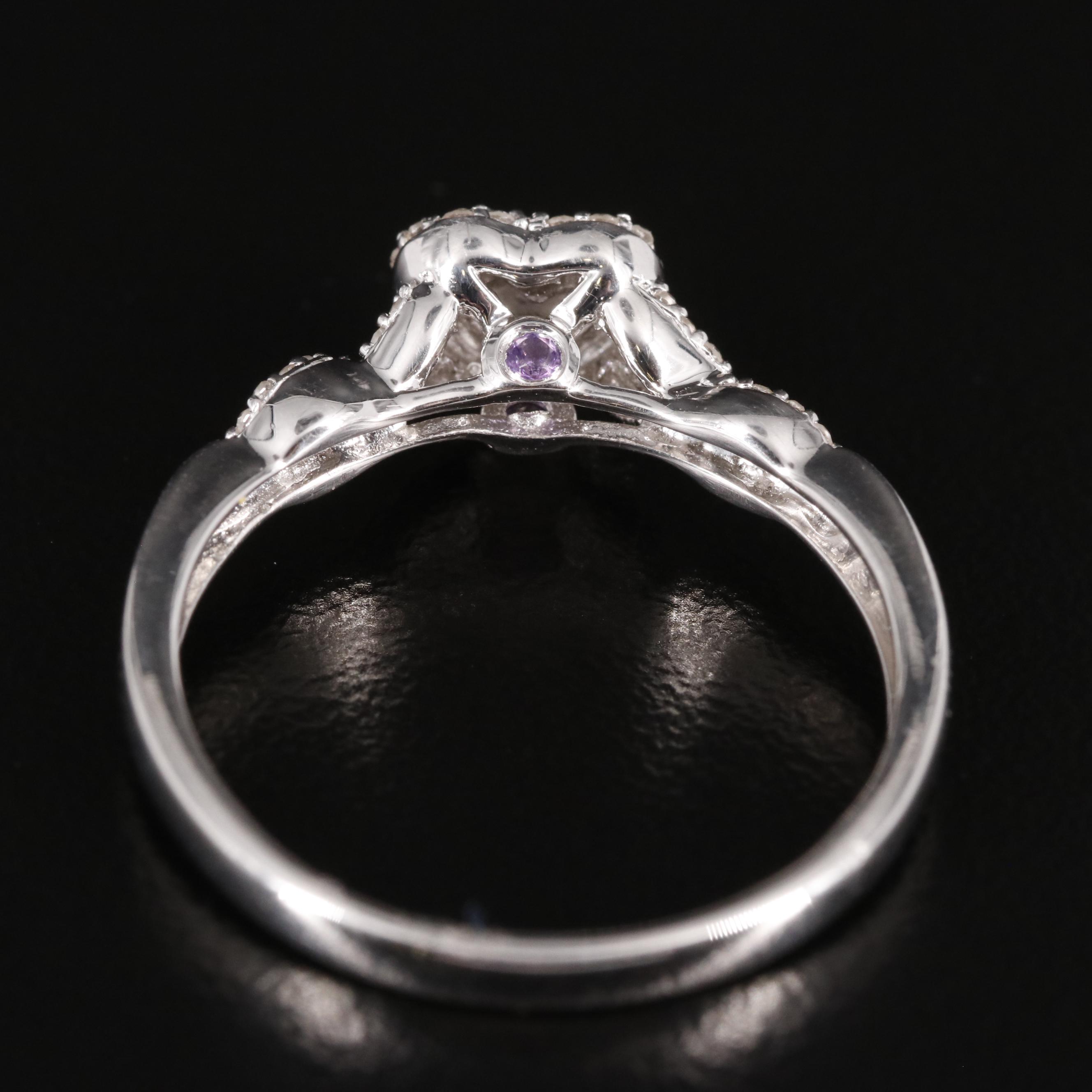 Sterling Diamond Heart Ring