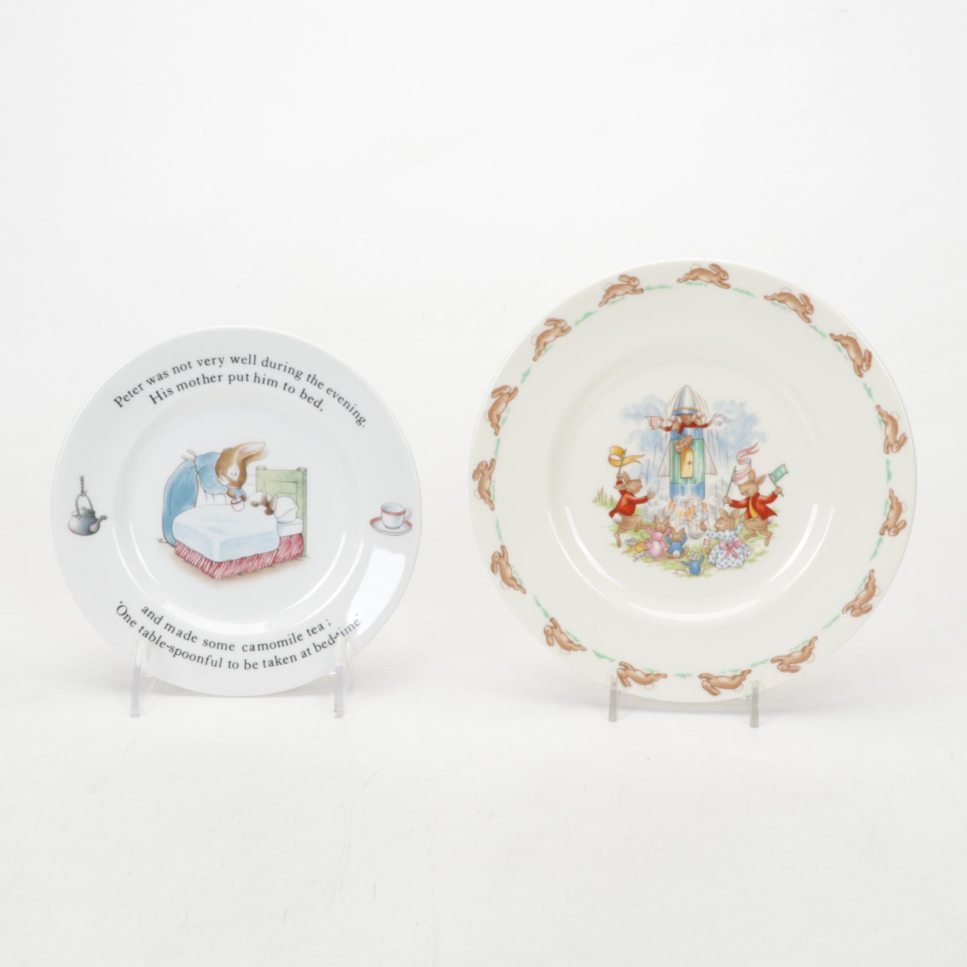 Royal Doulton "Bunnykins" and Wedgwood "Peter Rabbit" Children's Dishes