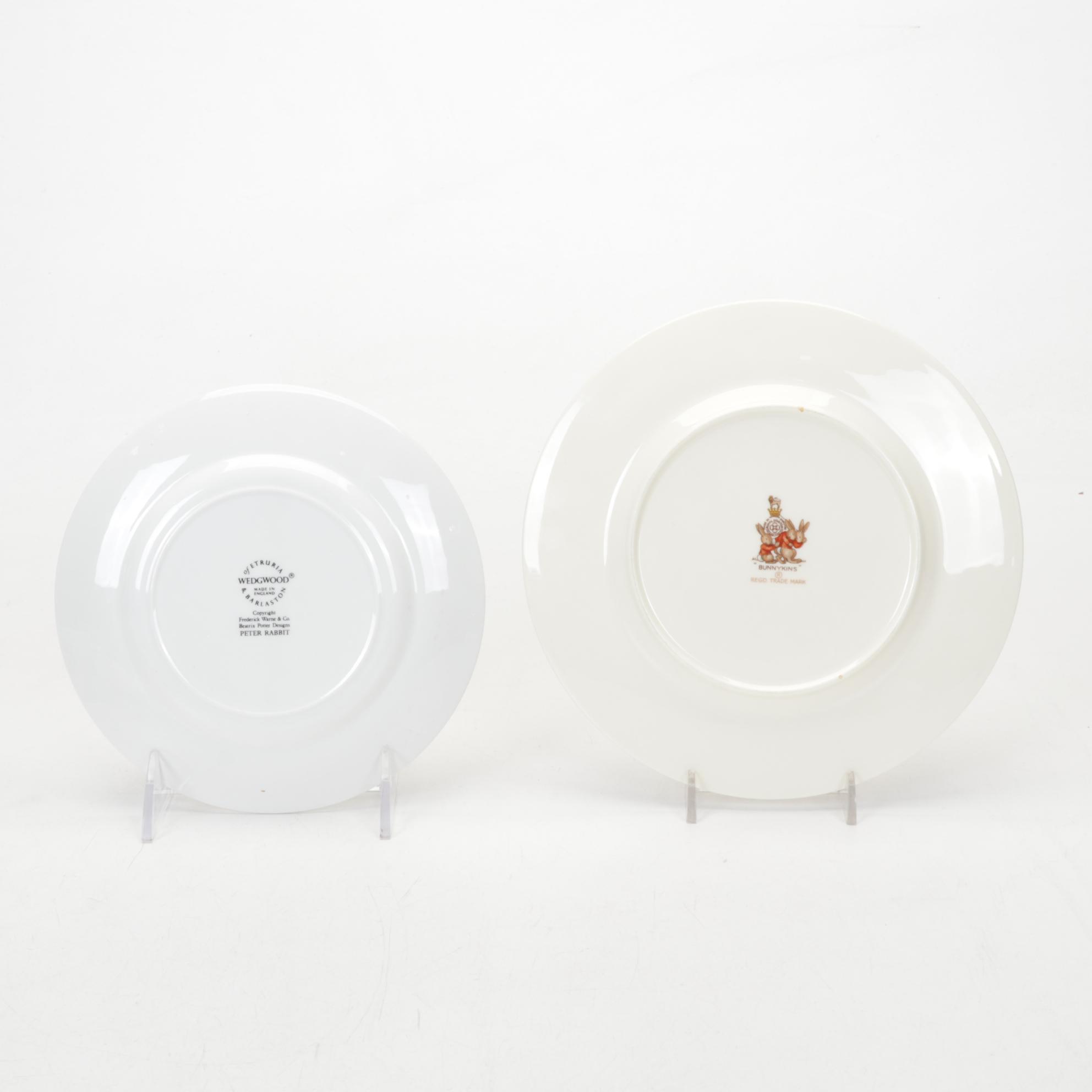 Royal Doulton "Bunnykins" and Wedgwood "Peter Rabbit" Children's Dishes