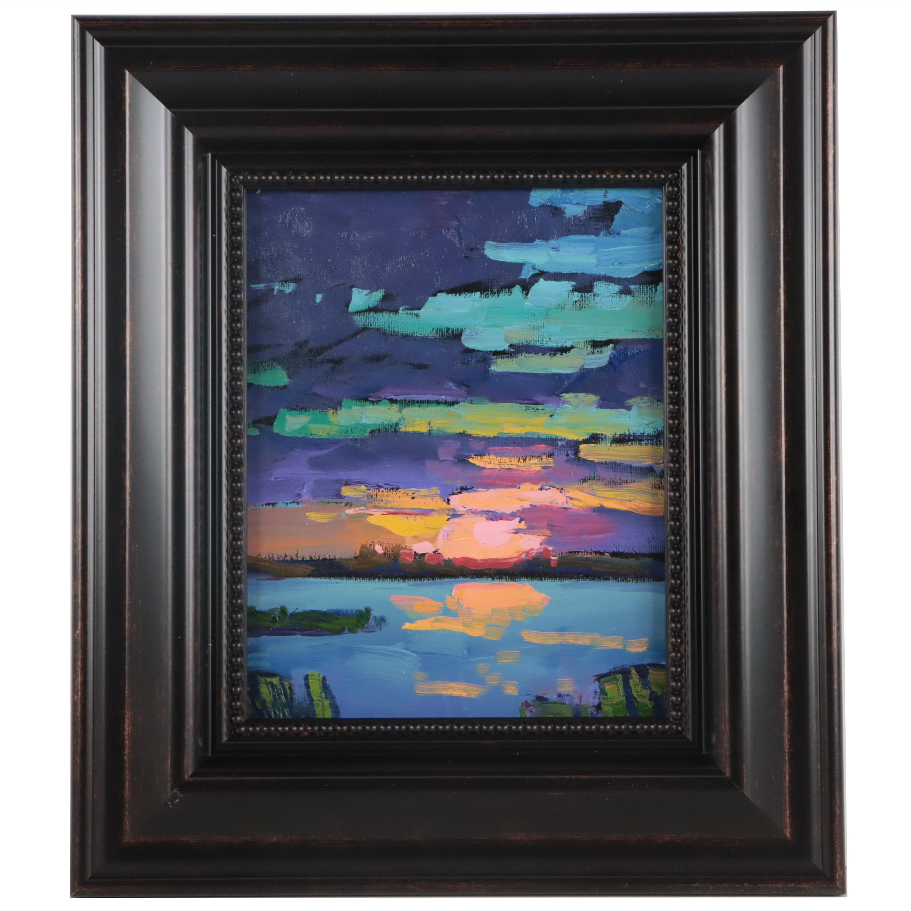 William Hawkins Abstract Landscape Oil Painting, 21st Century