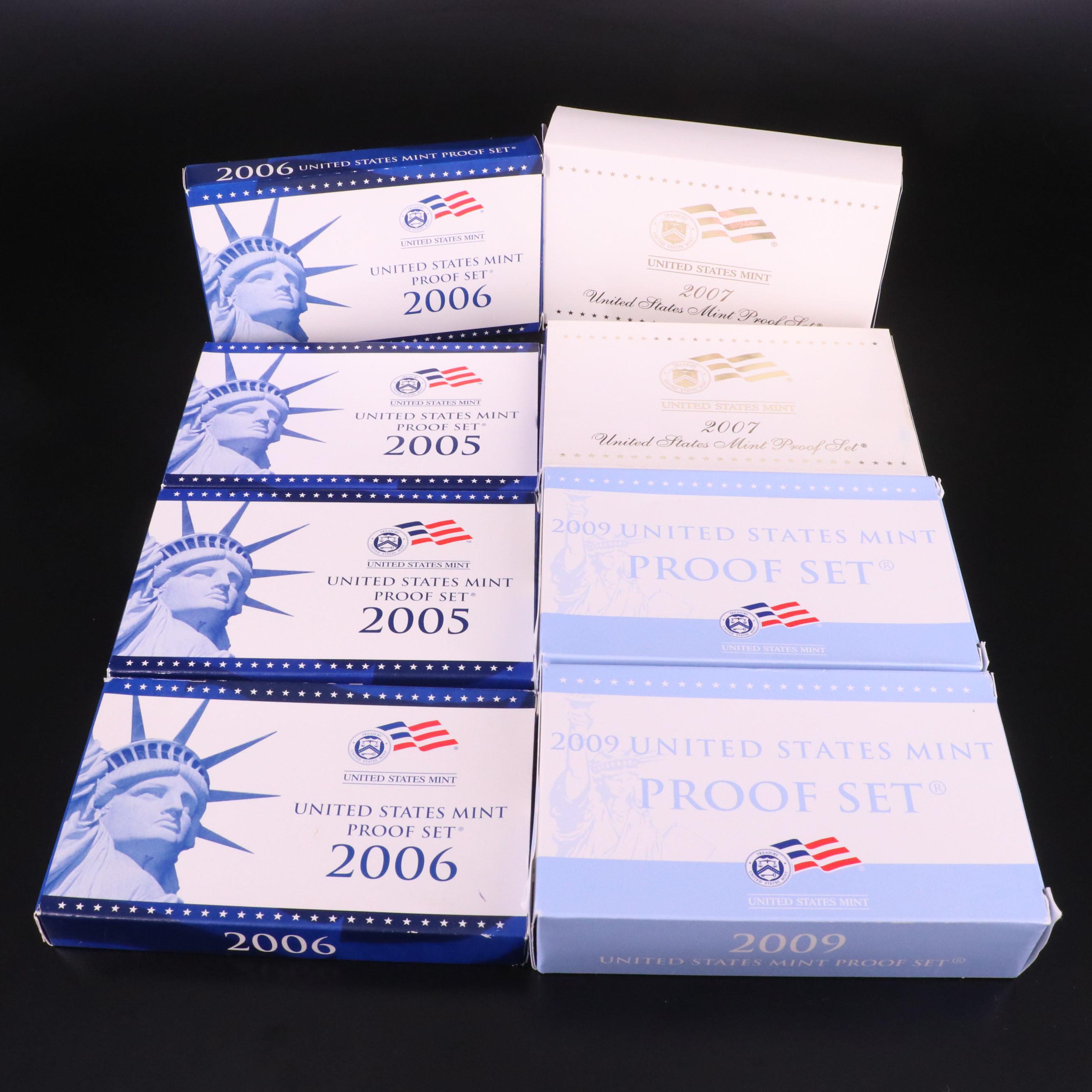 Eight Modern U.S. Mint Proof Sets