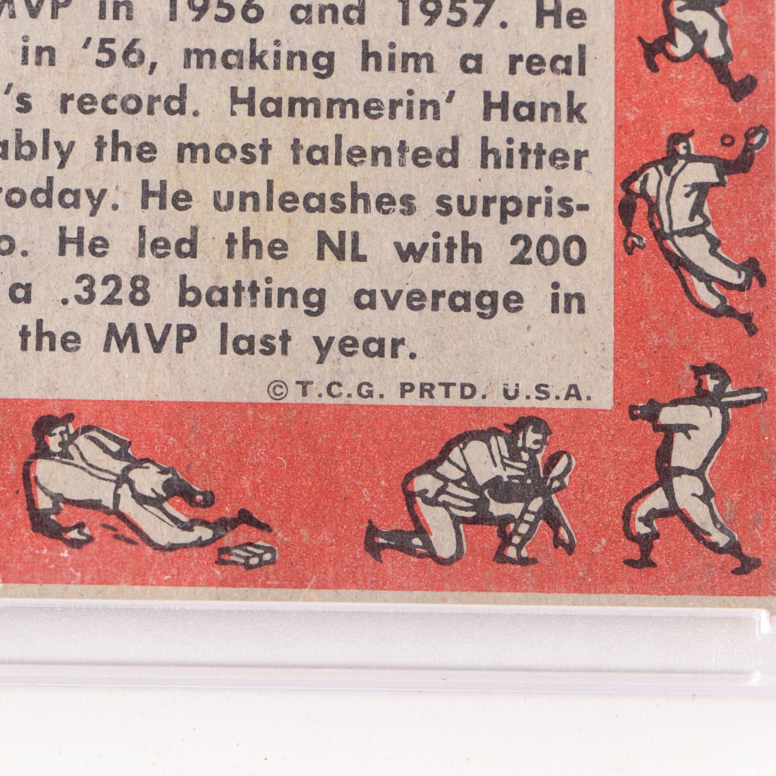1958 Topps Mickey Mantle and Hank Aaron World Series Batting Foes Card #418