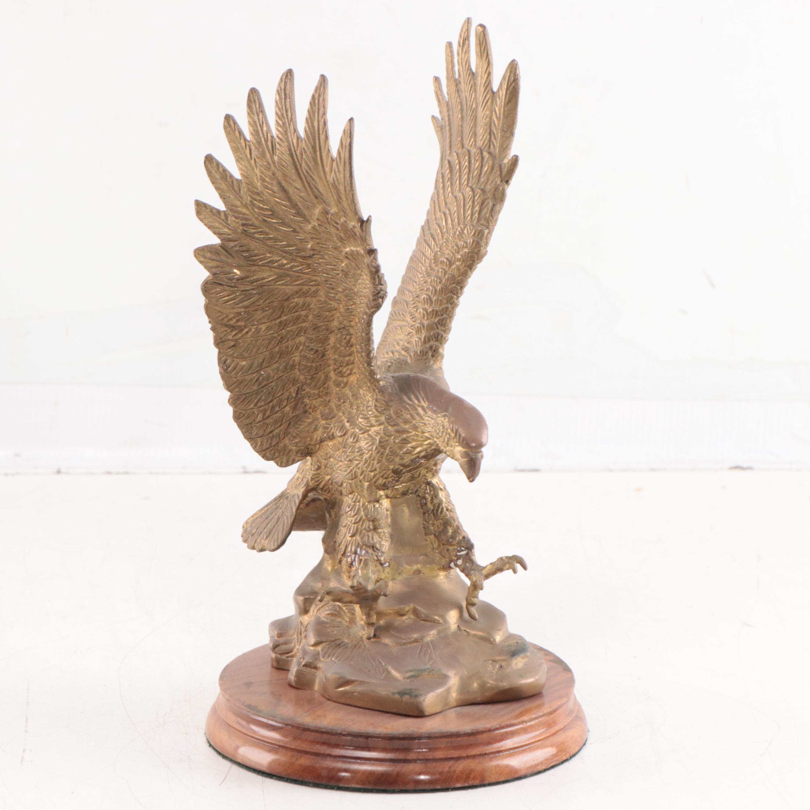Brass Eagle Figurine, Mid to Late 20th Century