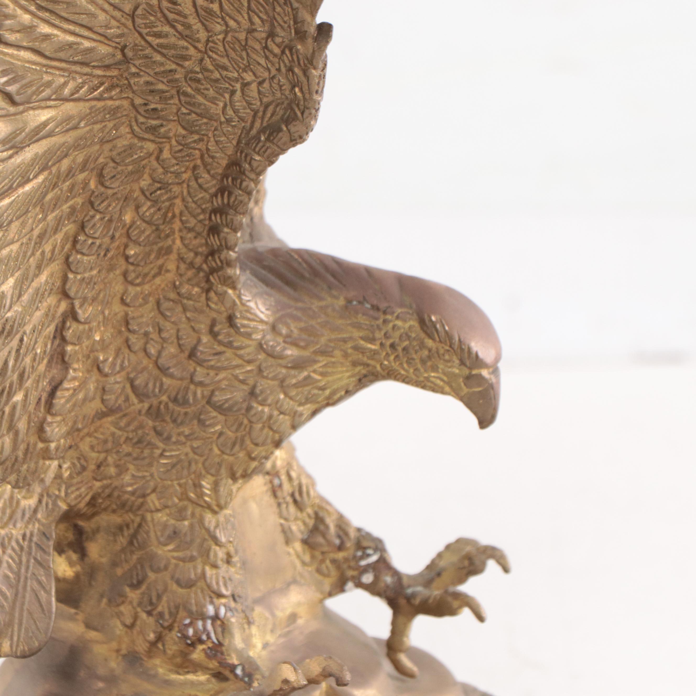 Brass Eagle Figurine, Mid to Late 20th Century