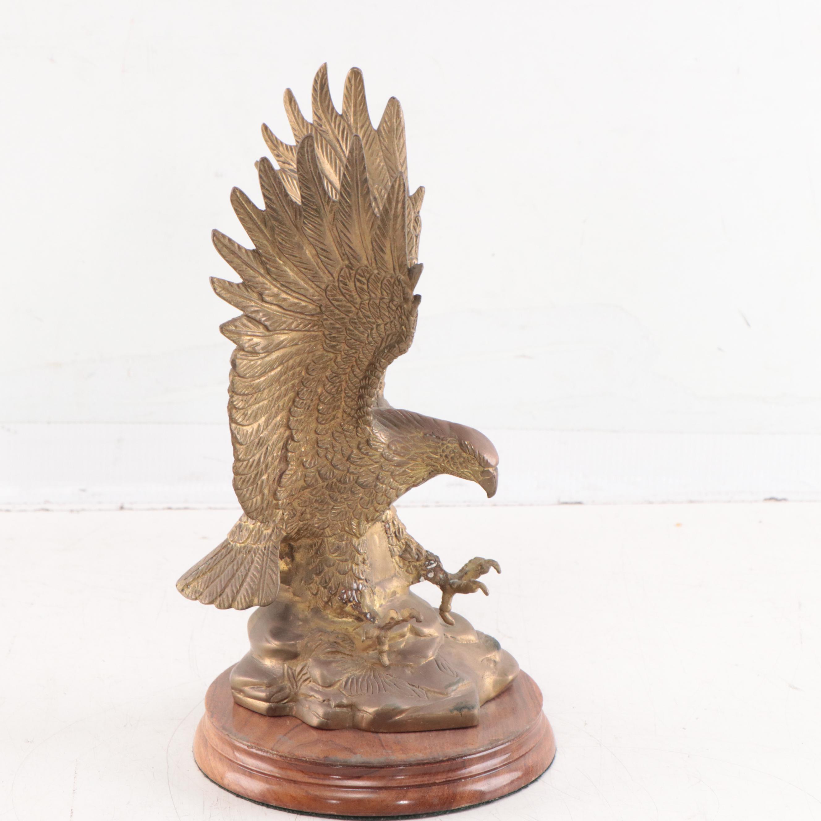Brass Eagle Figurine, Mid to Late 20th Century